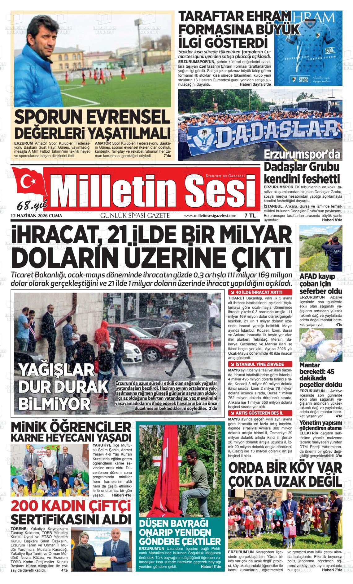 Erzurum Milletinsesi 12.06.2026