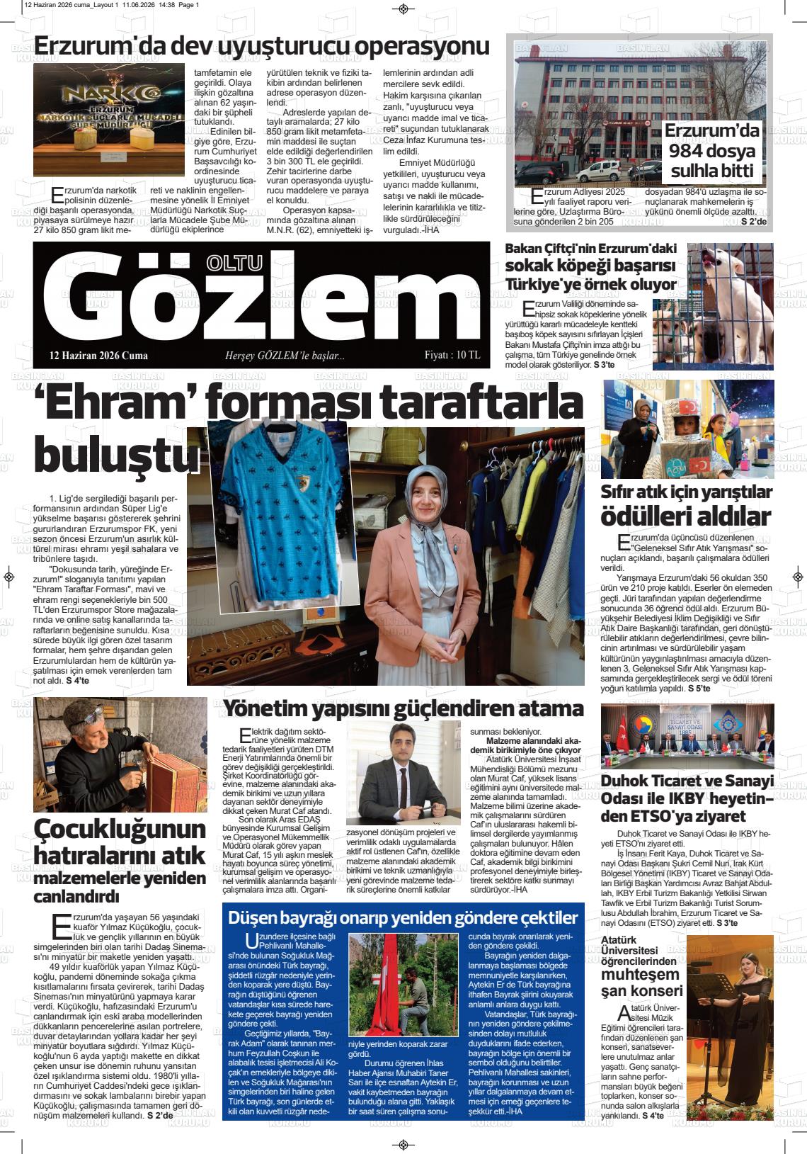 Erzurum Oltugozlem 12.06.2026