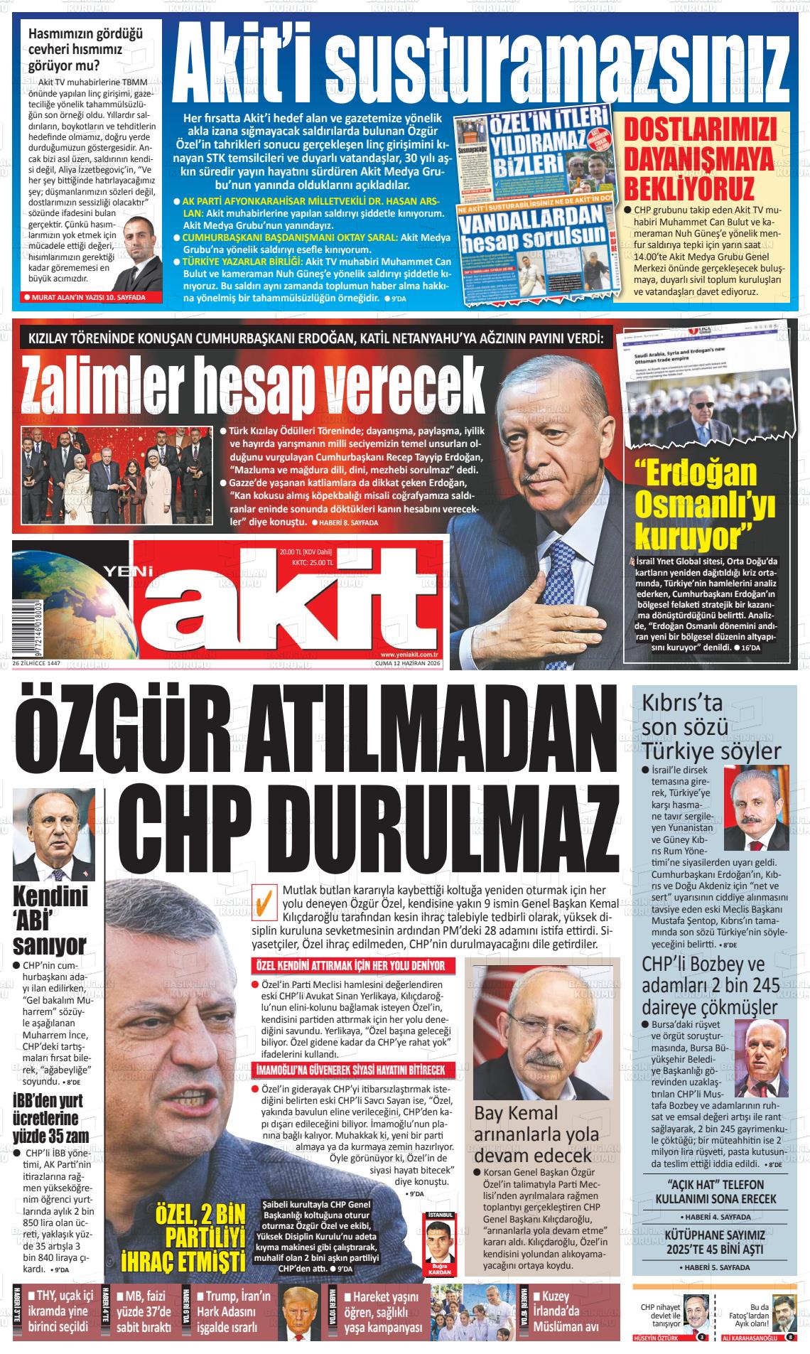 Yeni Akit Gazetesi 12.06.2026
