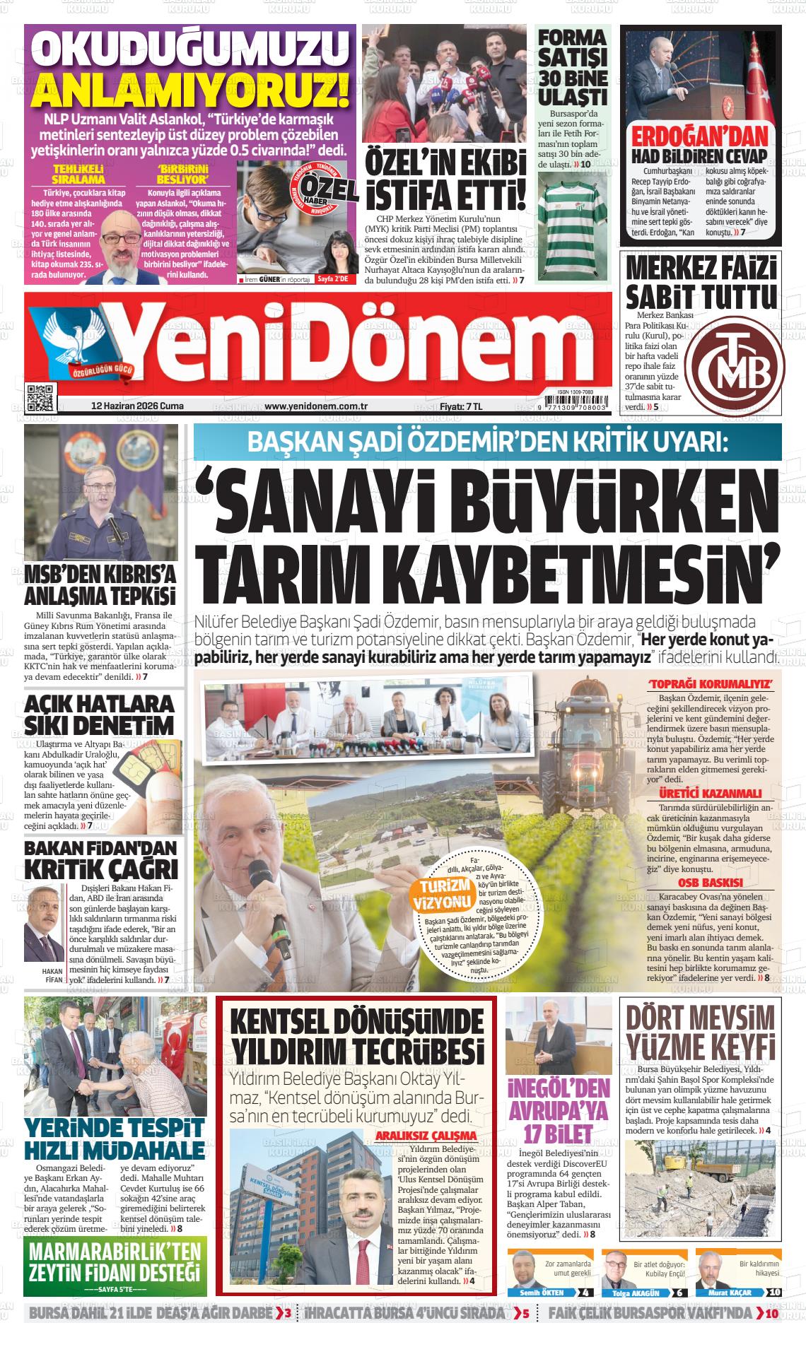 Bursa Yenidonem 12.06.2026