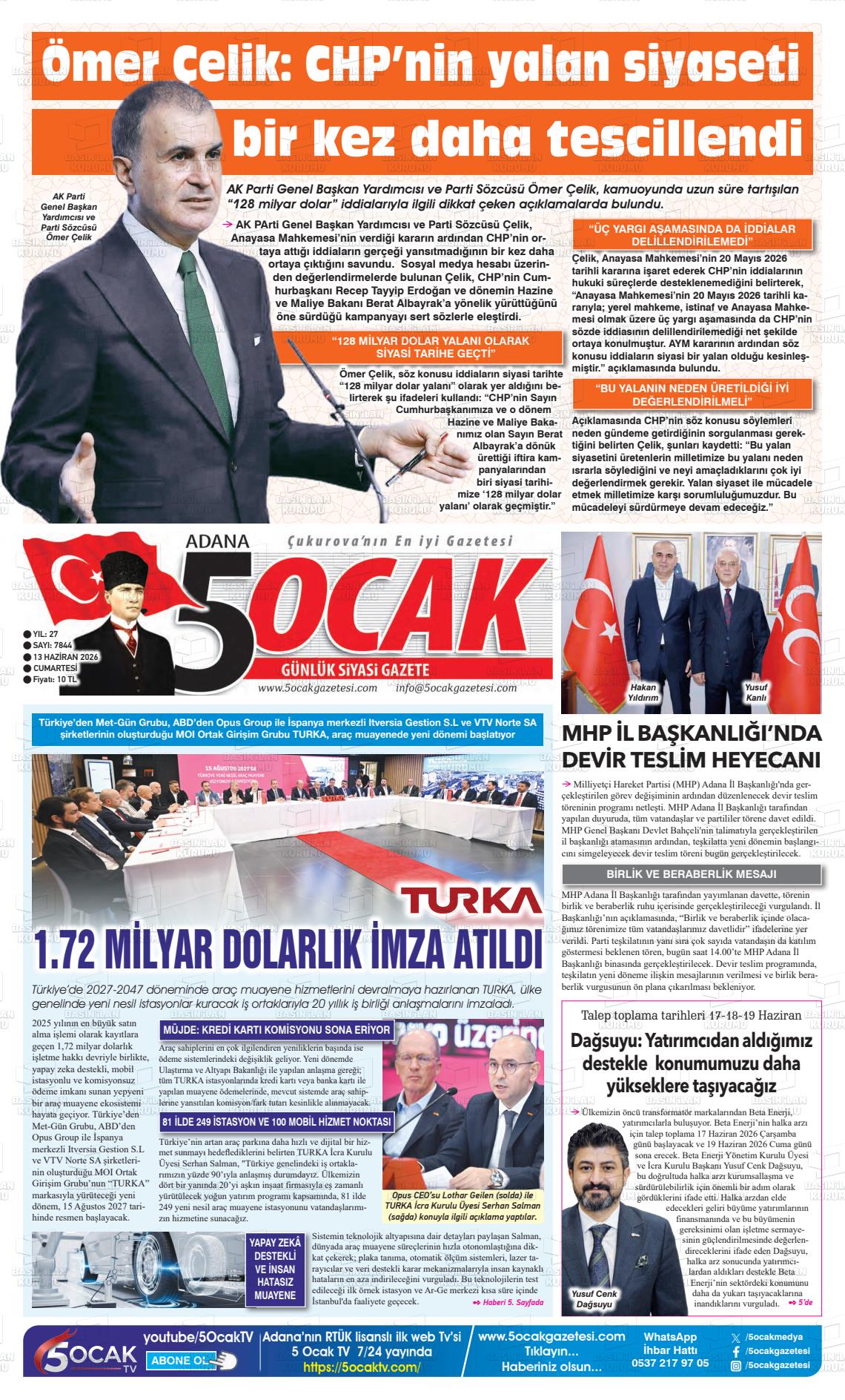 Adana 5 Ocak 13.06.2026