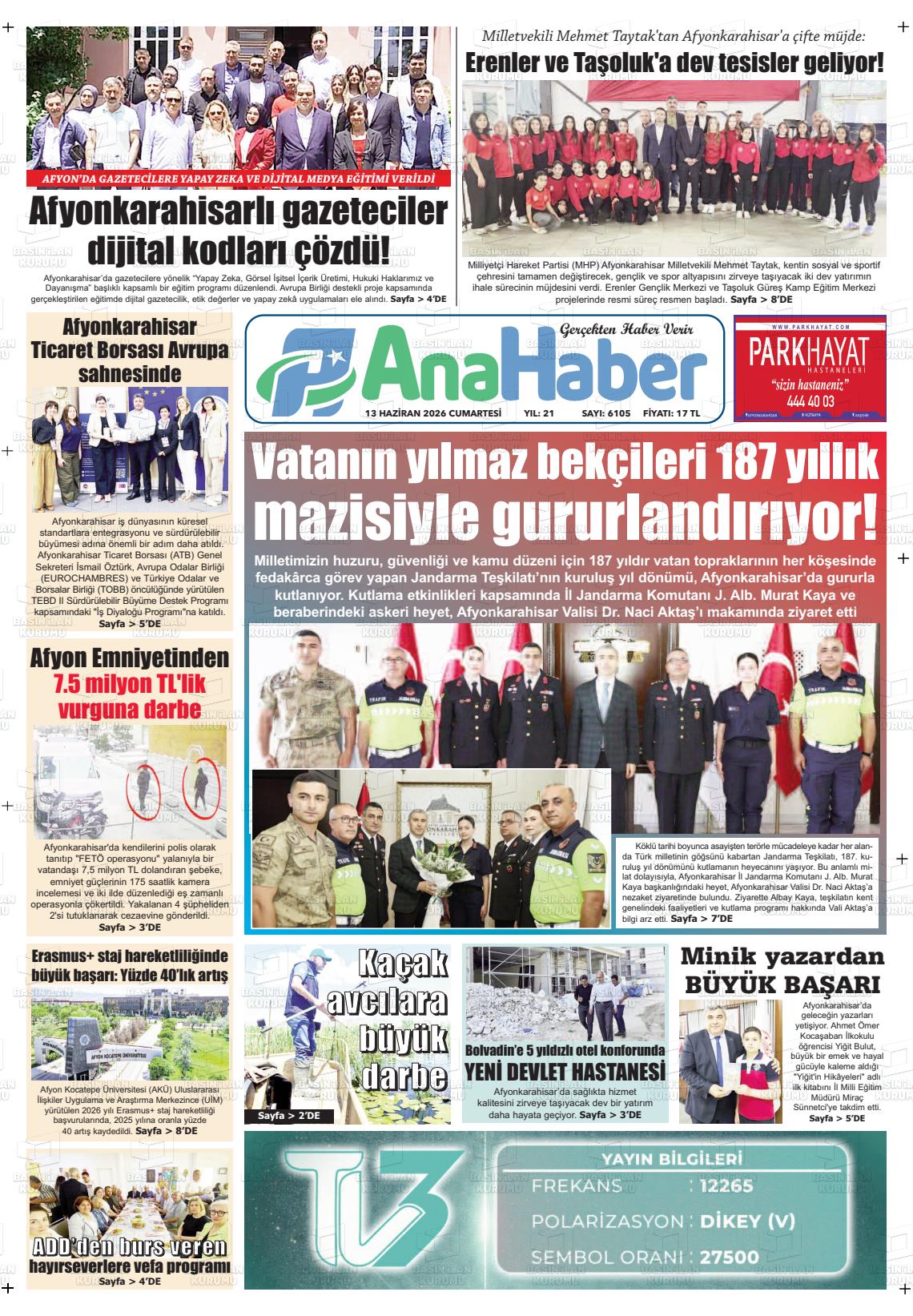 Afyonkarahisar Anahaber 13.06.2026