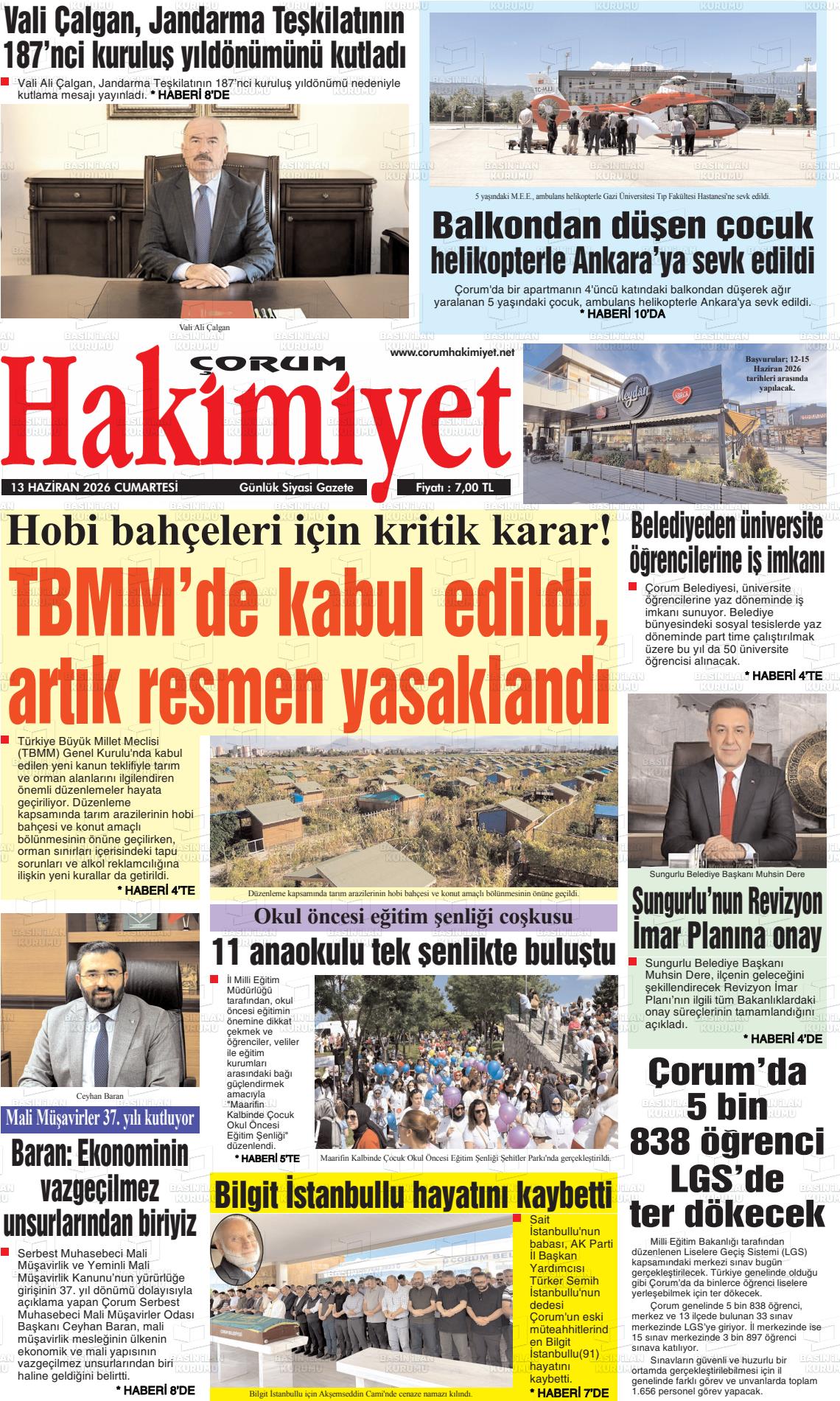 Corum Hakimiyet 13.06.2026