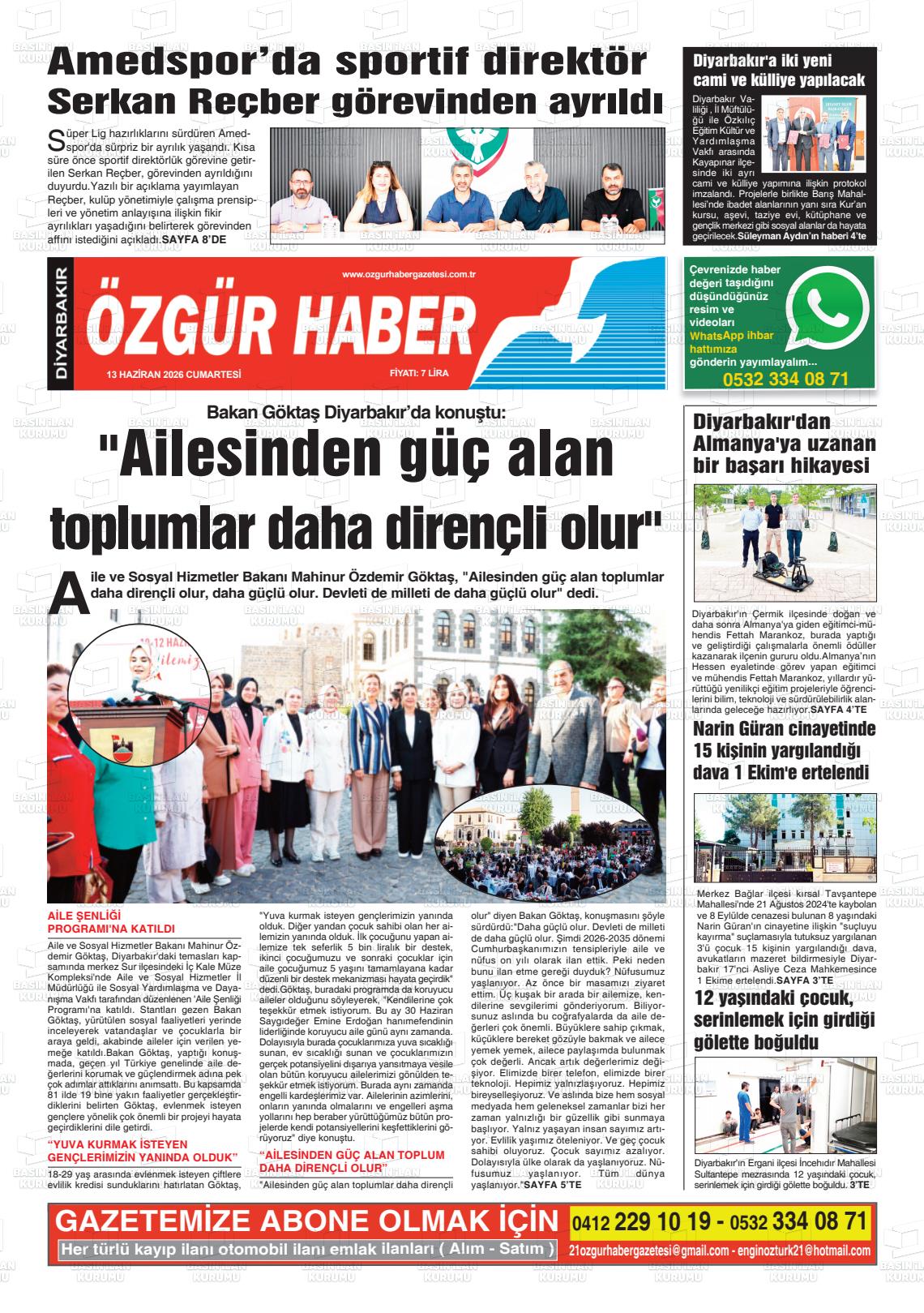 Diyarbakir Ozgurhaber 13.06.2026