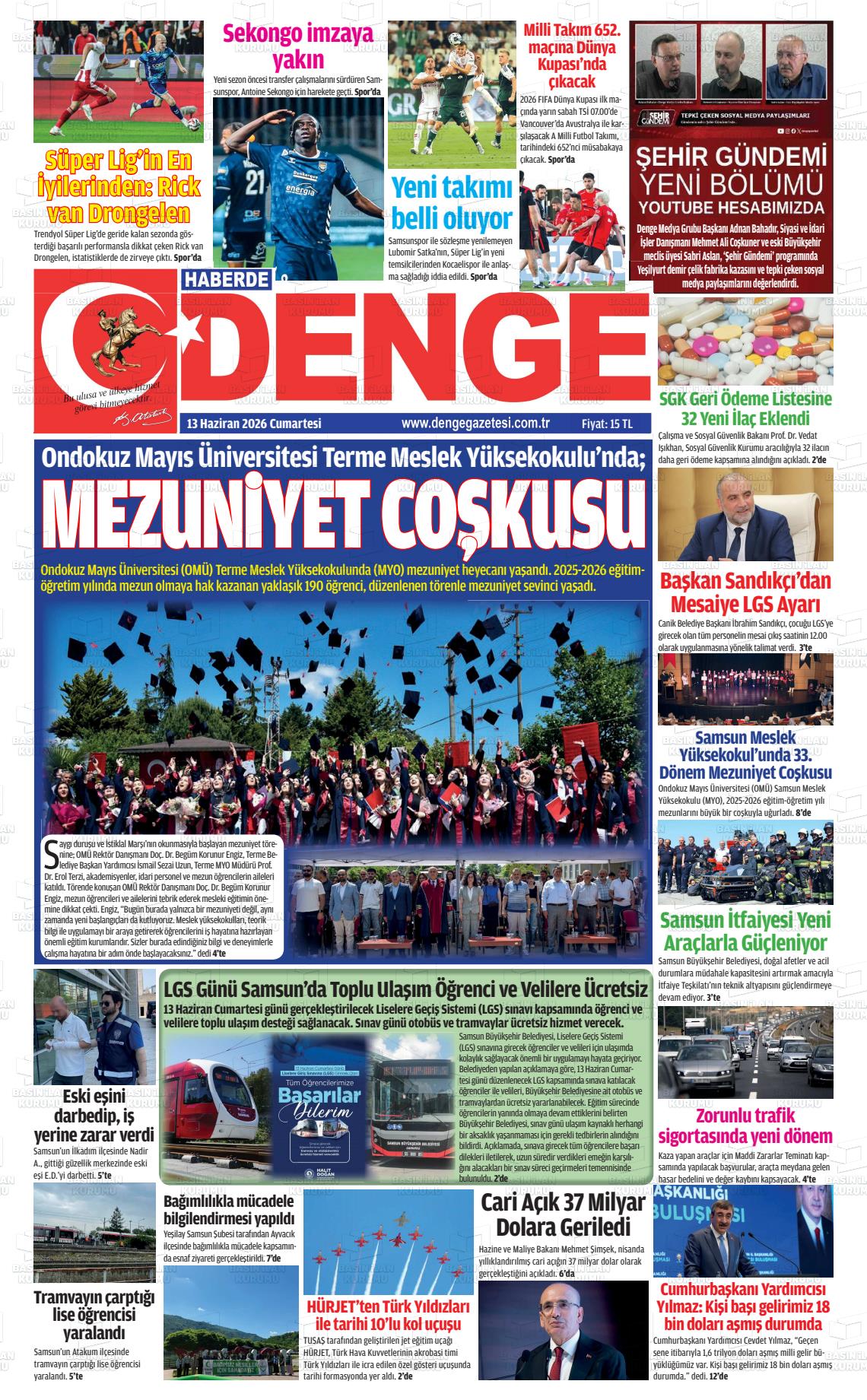 Samsun Haberdedenge 13.06.2026