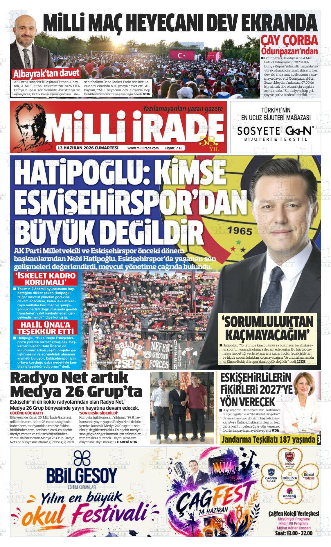 Konya Milliirade 13.06.2026