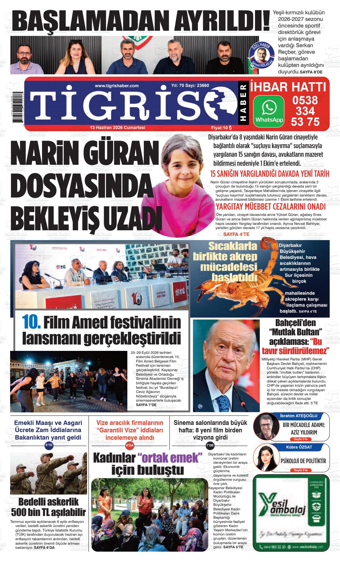 Diyarbakir Tirgis 13.06.2026