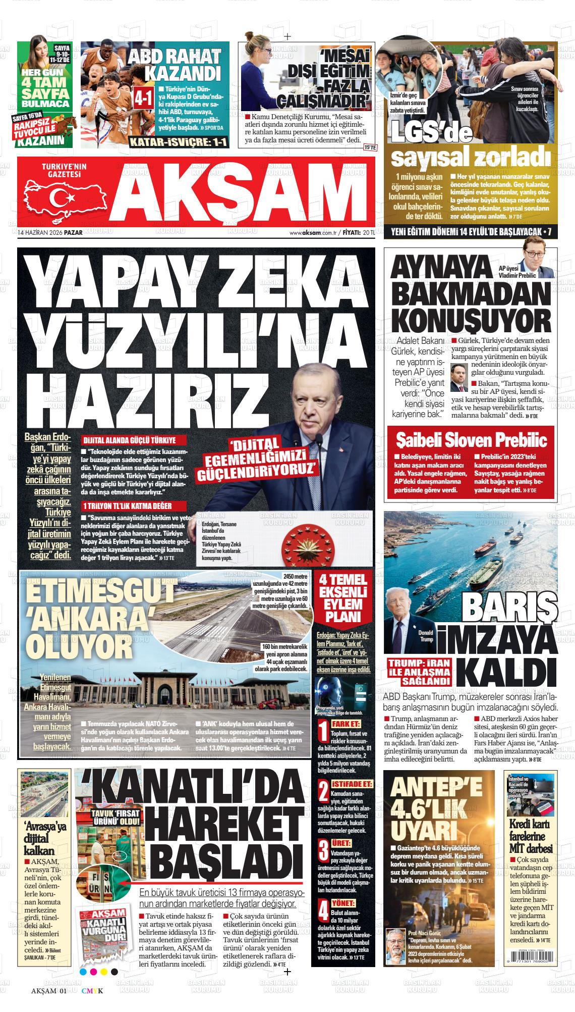 Akşam Gazetesi 14.06.2026