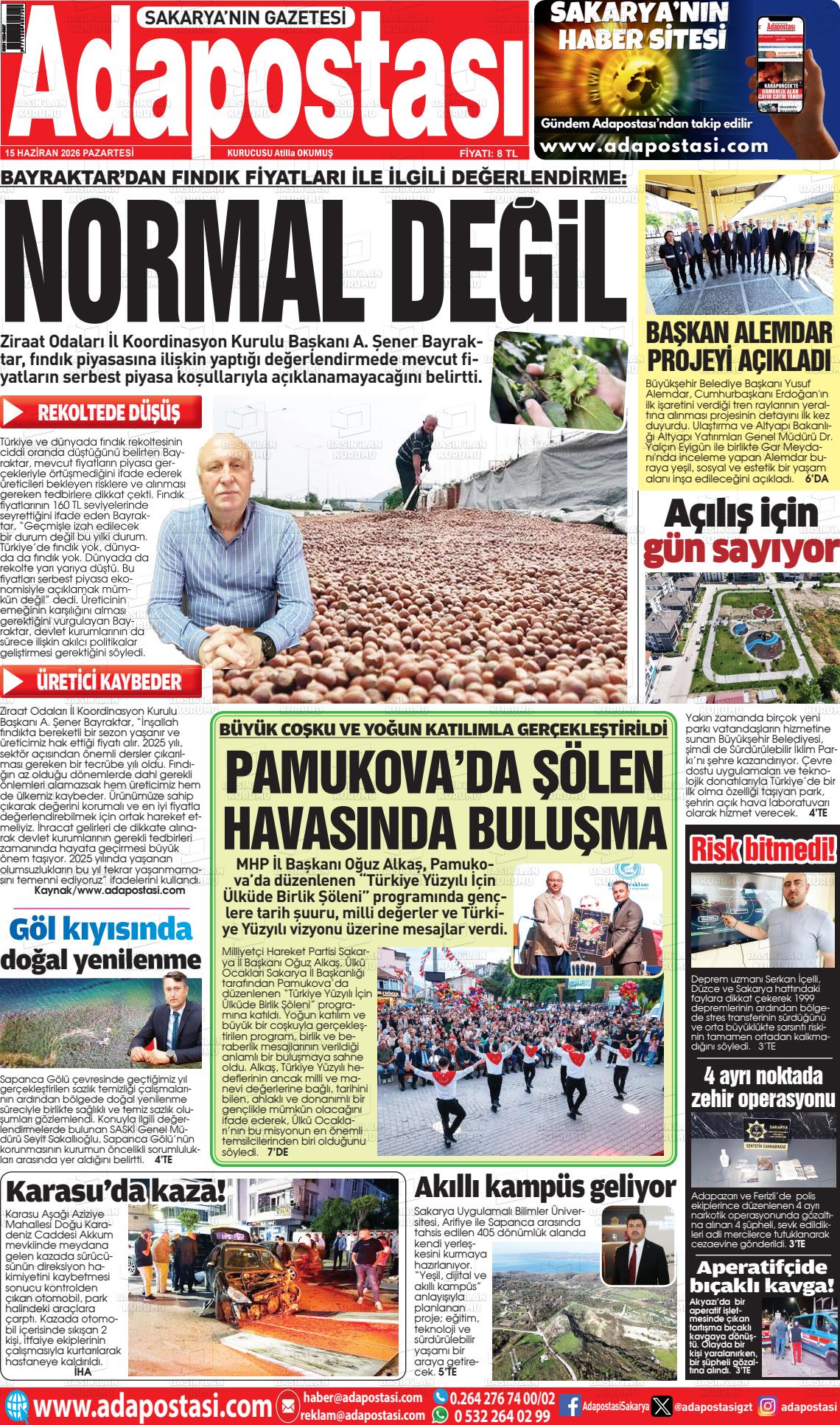 Sakarya Adapostasi 15.06.2026