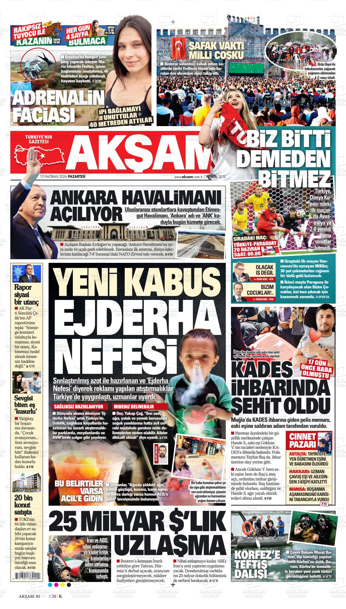Akşam Gazetesi 15.06.2026