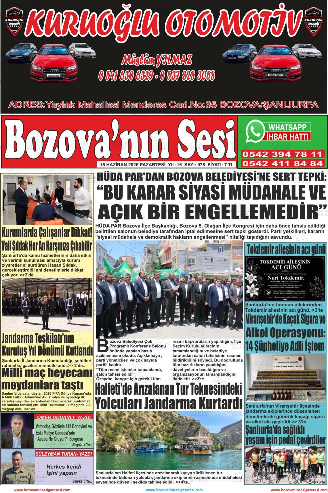 Sanliurfa Bozovaninsesi 15.06.2026