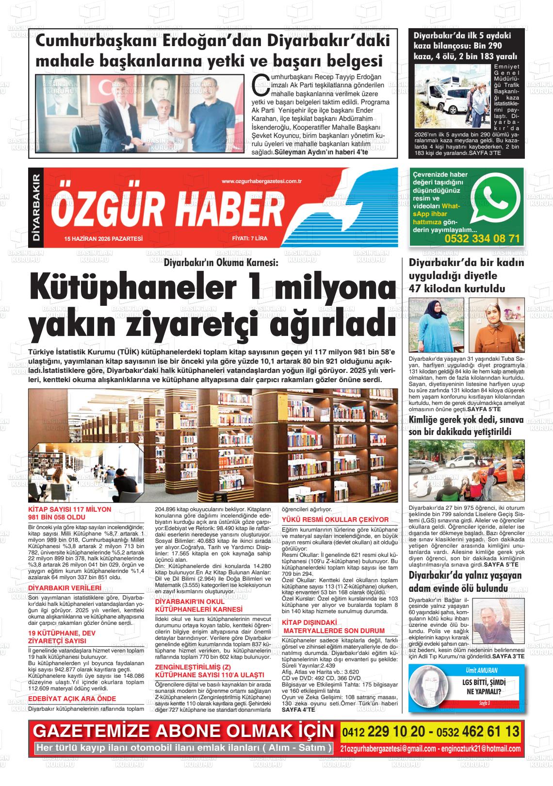 Diyarbakir Ozgurhaber 15.06.2026