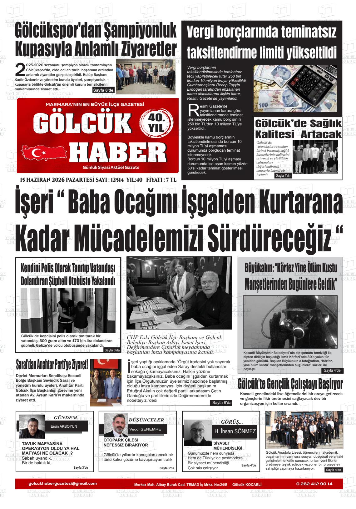 Kocaeli Golcukhaber 15.06.2026