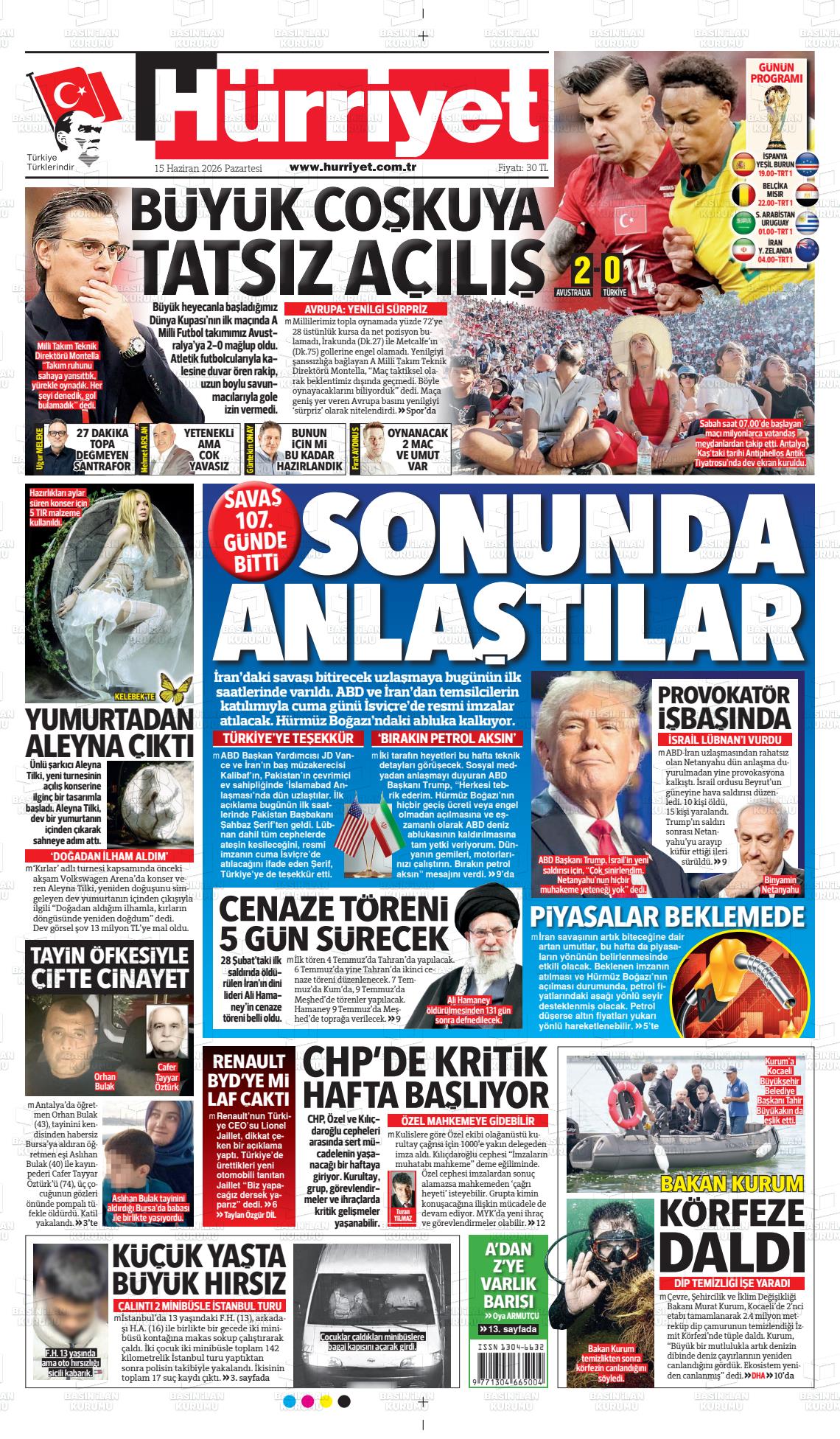 Hürriyet Gazetesi 15.06.2026