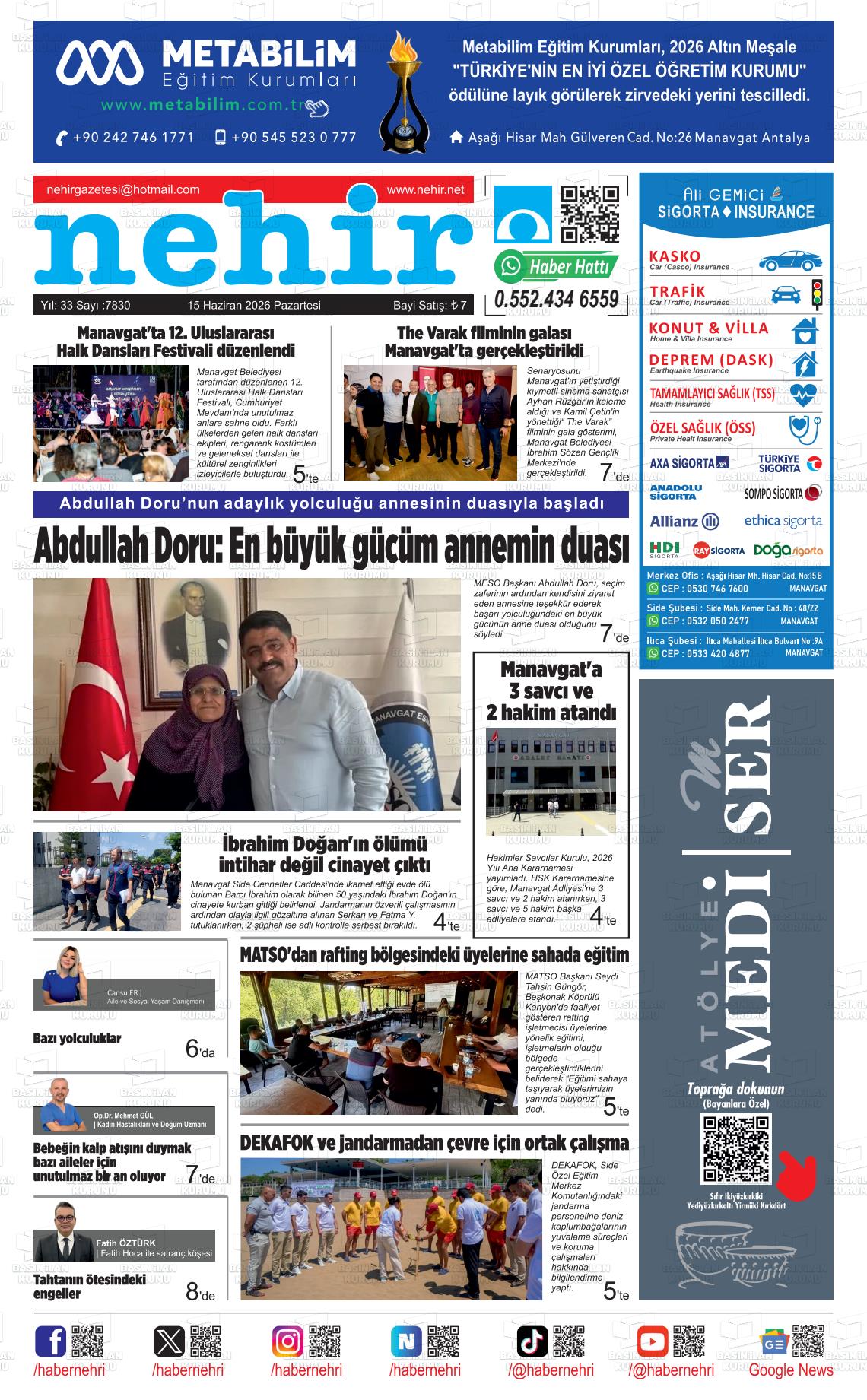 Antalya Nehir 15.06.2026