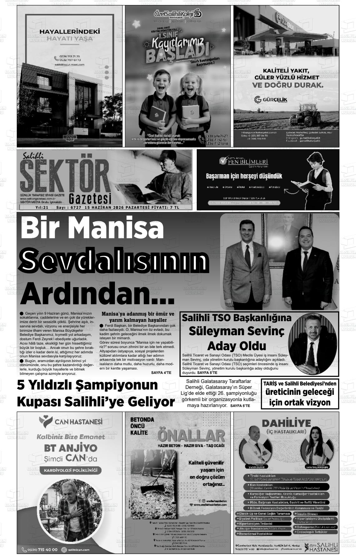 Manisa Salihlisektor 15.06.2026