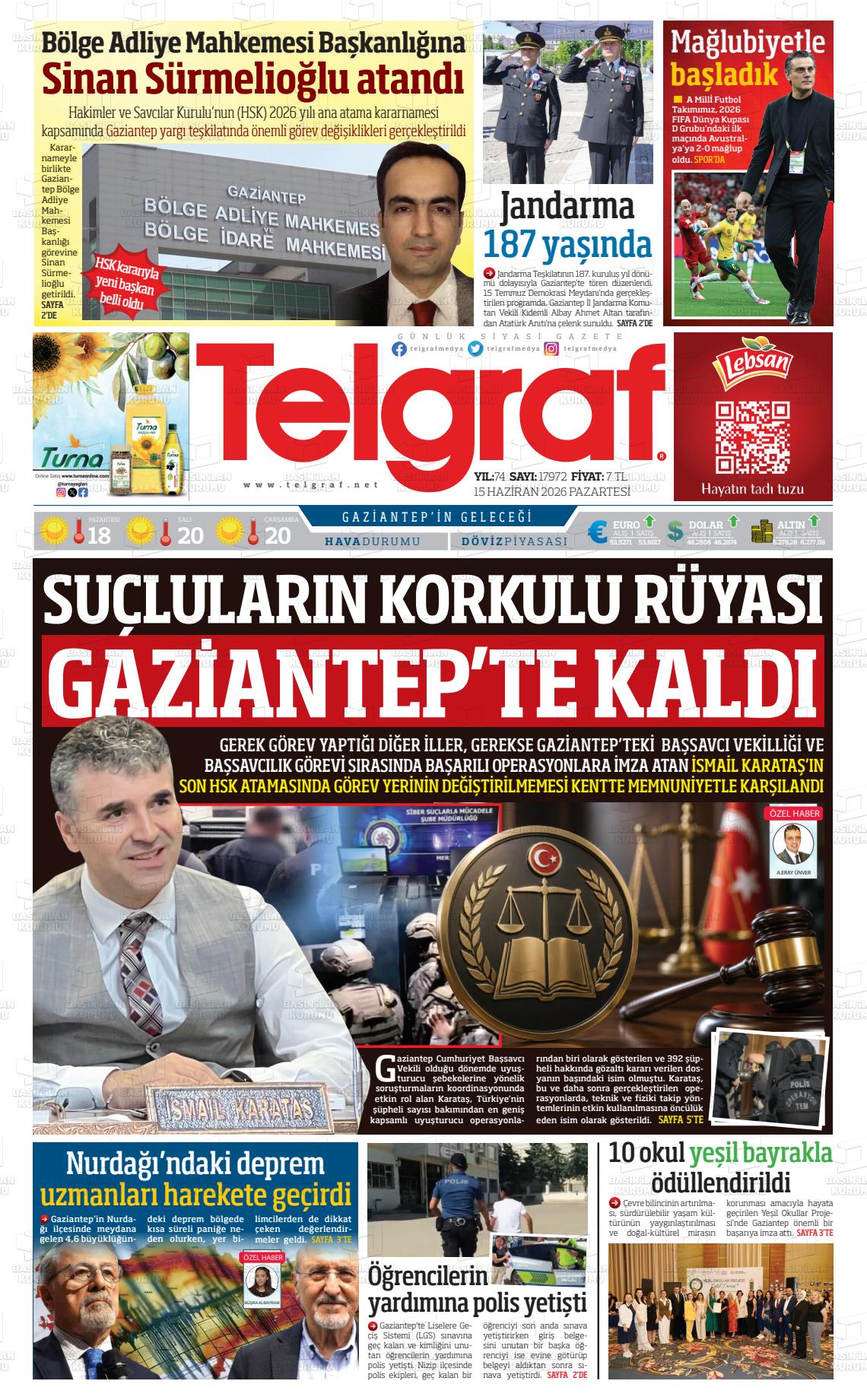Gaziantep Telgraf 15.06.2026