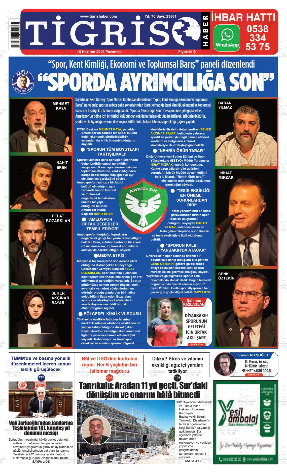 Diyarbakir Tirgis 15.06.2026
