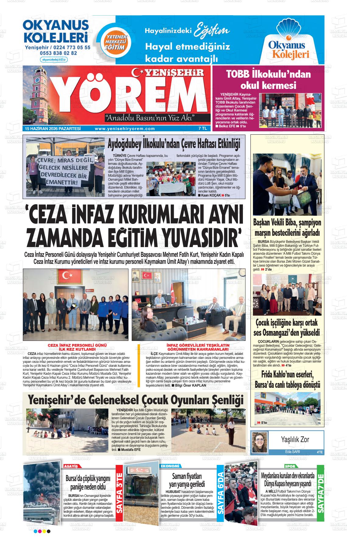 Bursa Yenisehiryorem 15.06.2026