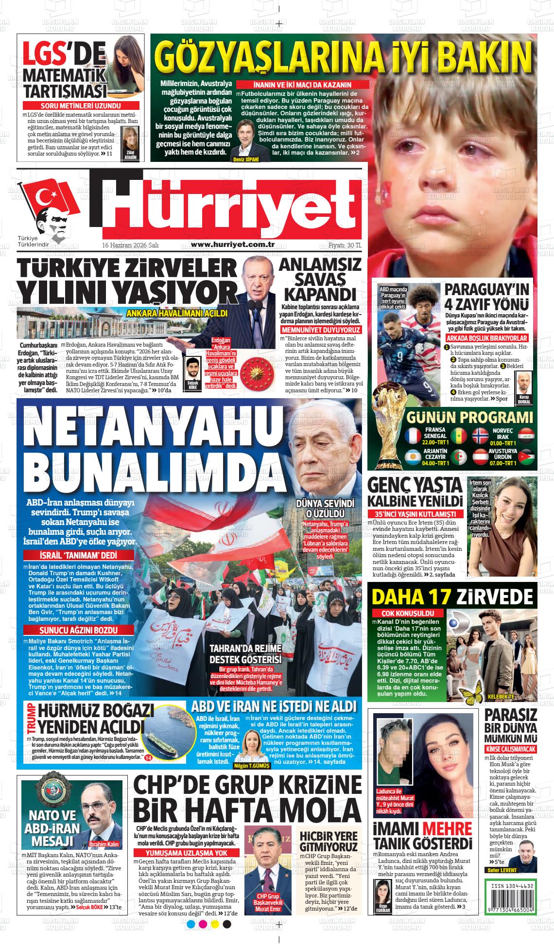 Hürriyet Gazetesi 16.06.2026