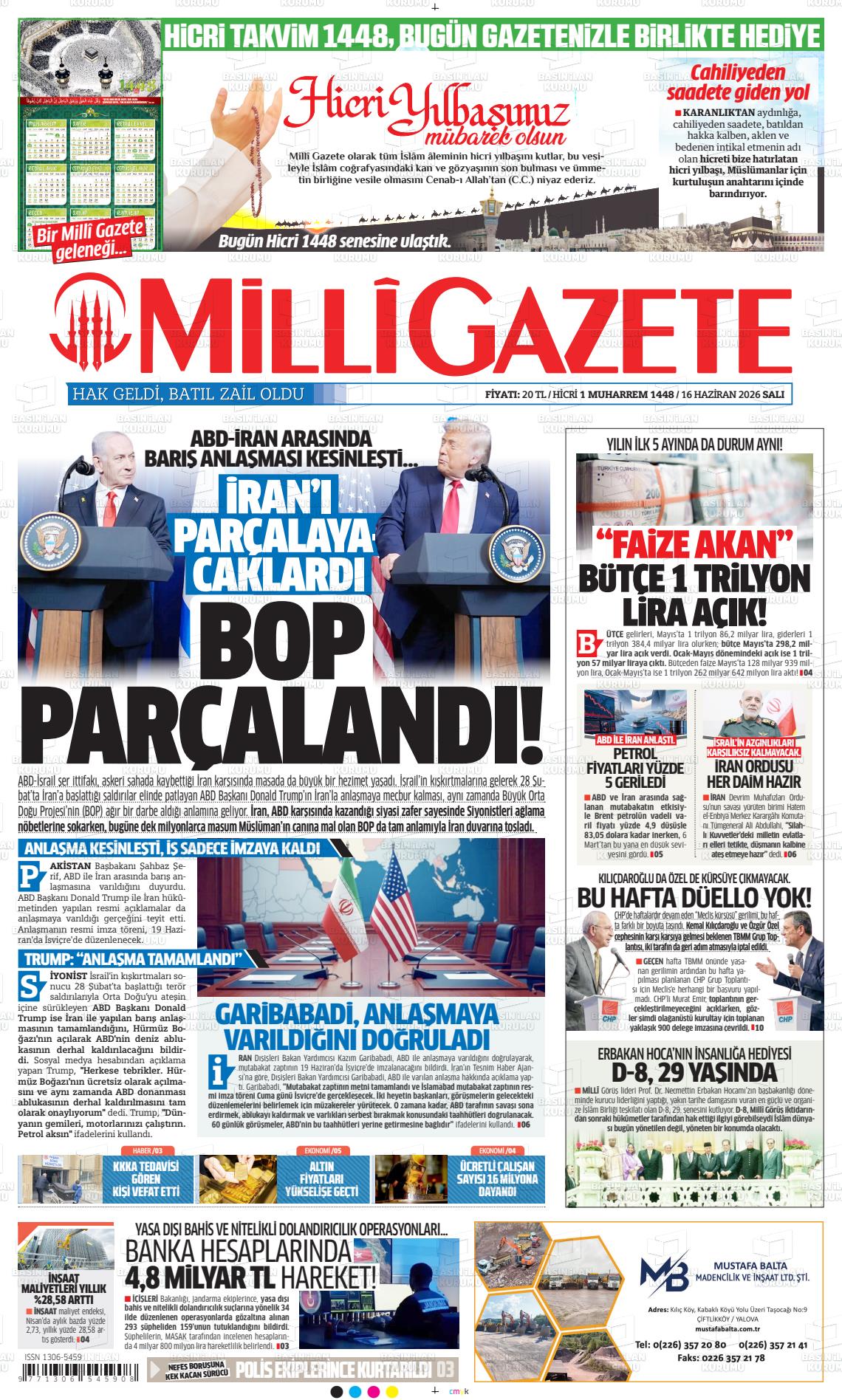 Milli Gazete Gazetesi 16.06.2026