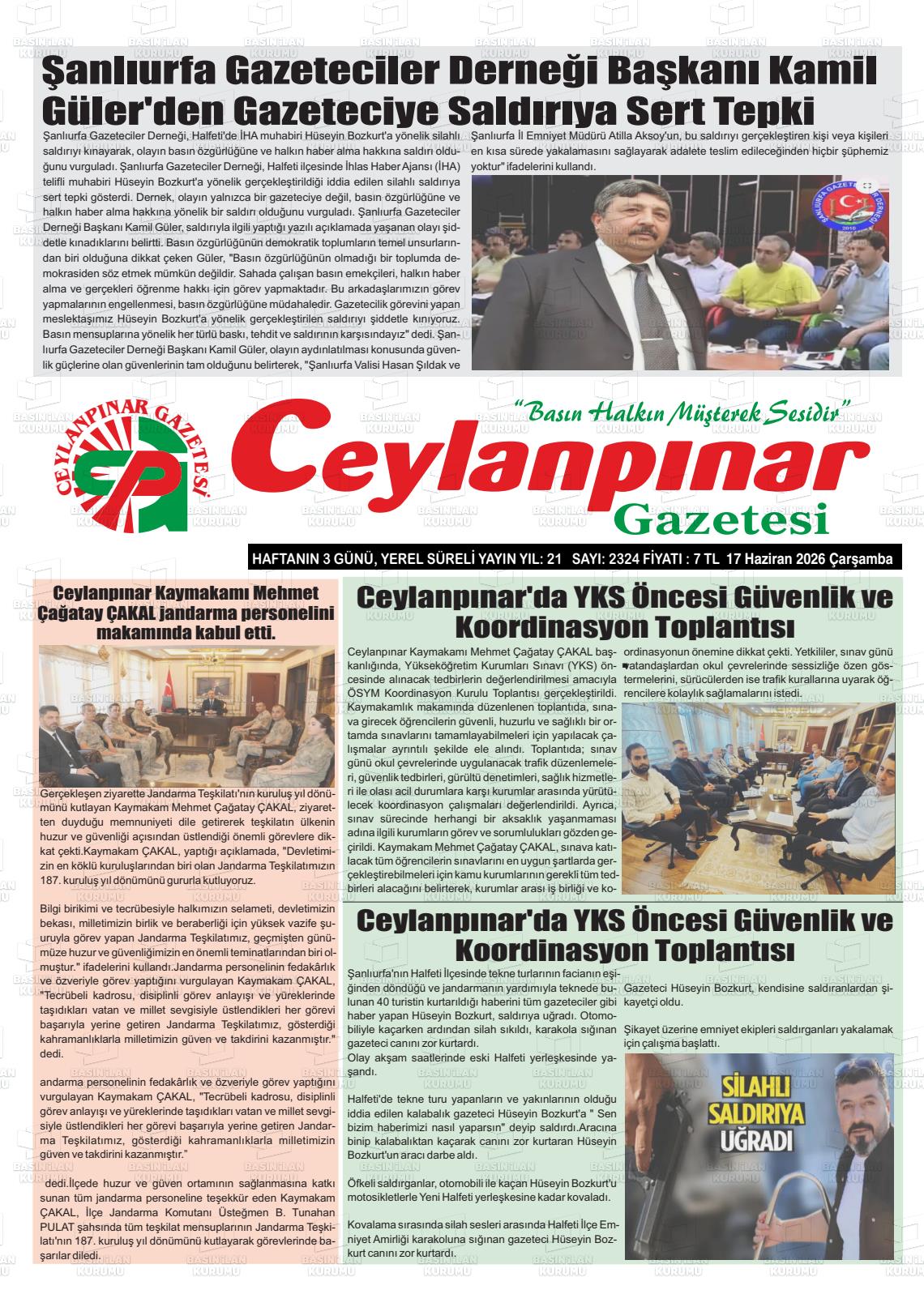 Sanliurfa Ceylanpinar 17.06.2026
