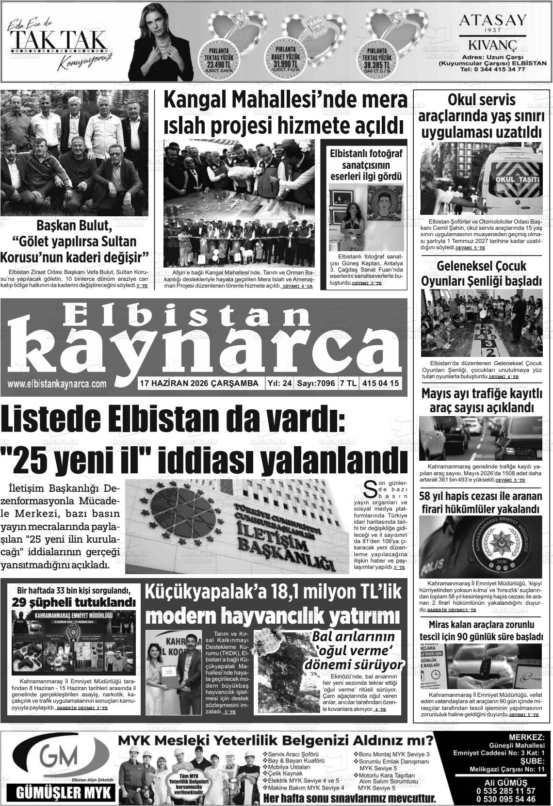Kahramanmaras Elbistankaynarca 17.06.2026