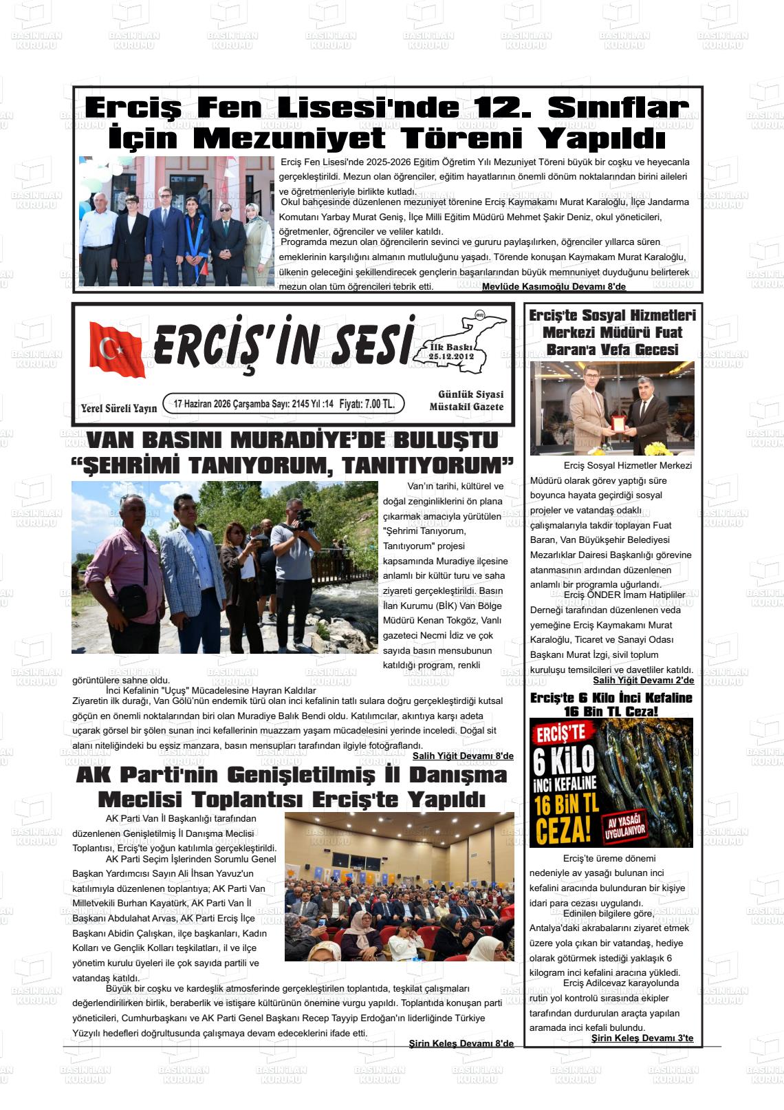 Van Ercisinsesi 17.06.2026