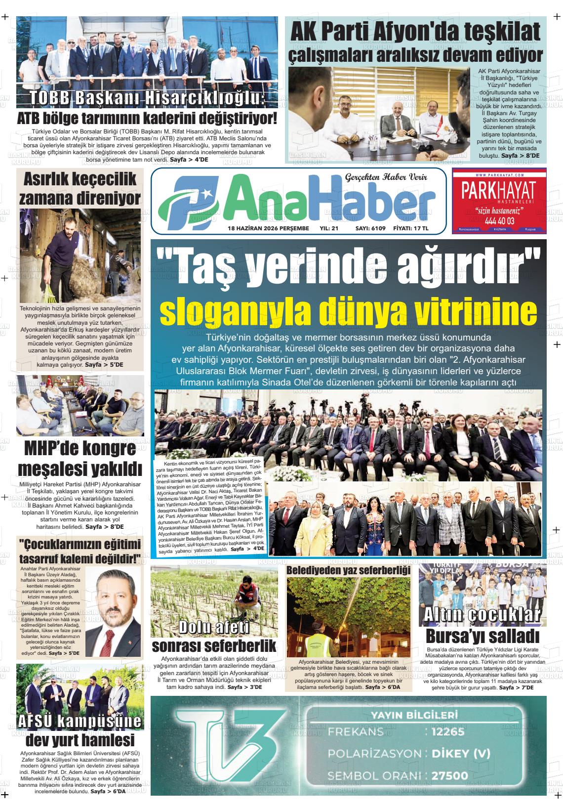 Afyonkarahisar Anahaber 18.06.2026