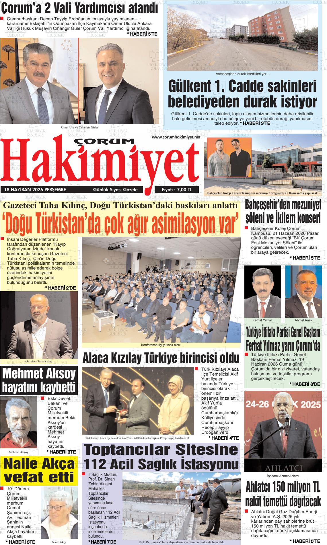 Corum Hakimiyet 18.06.2026