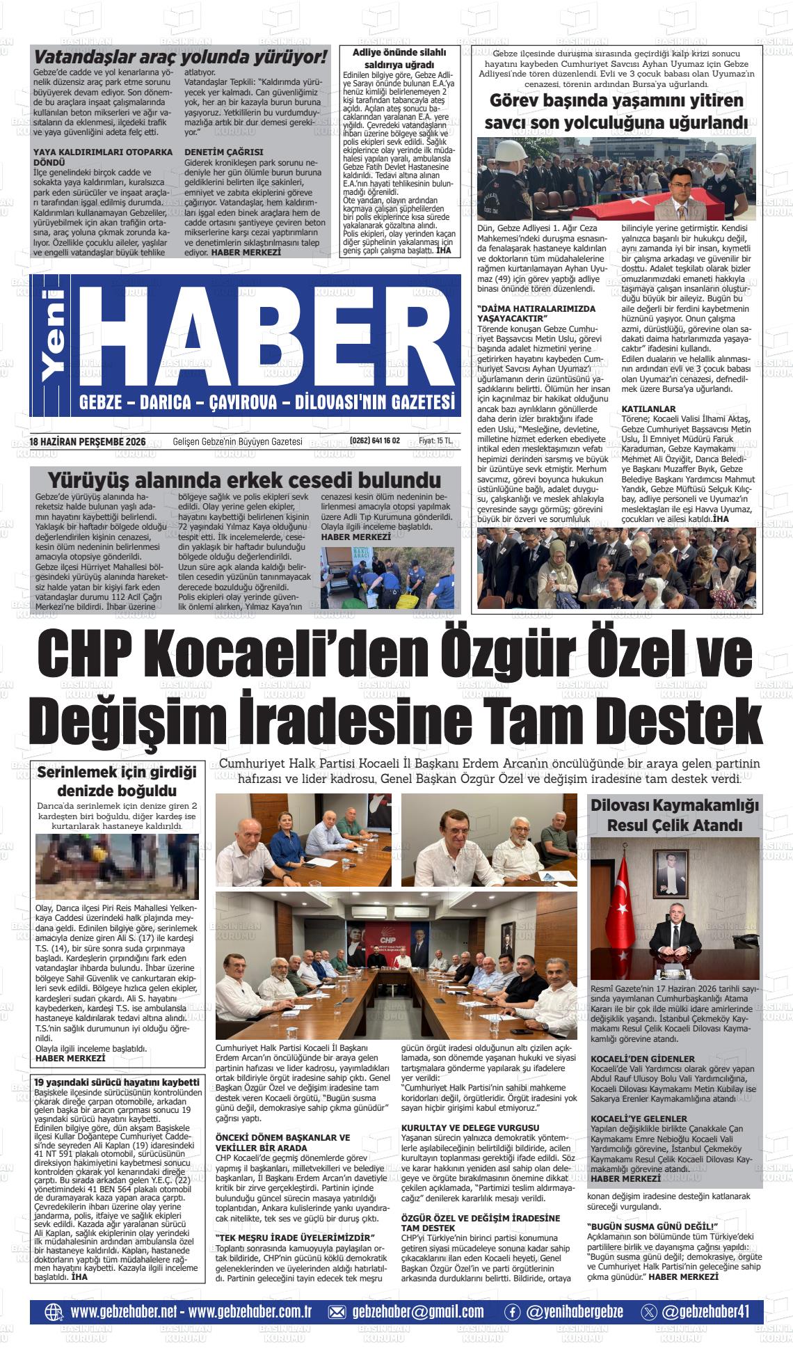 Kocaeli Gebzehaber 18.06.2026