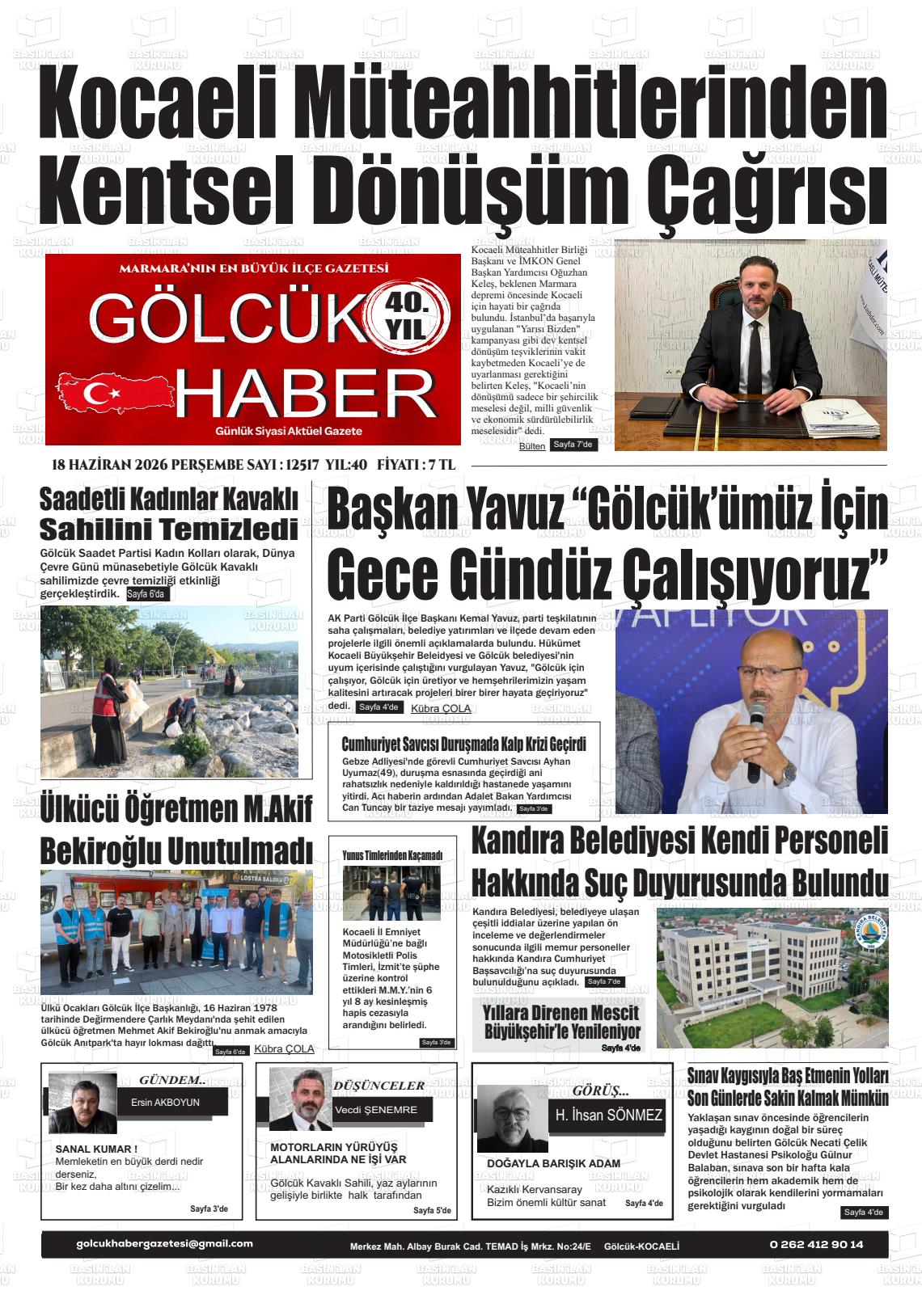 Kocaeli Golcukhaber 18.06.2026