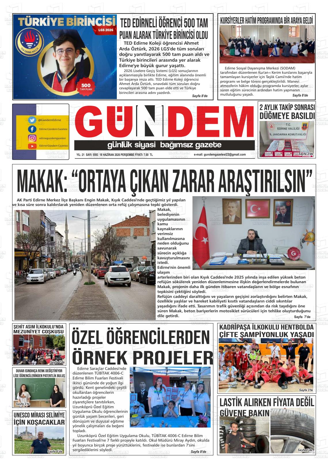 Edirne Gundem 18.06.2026