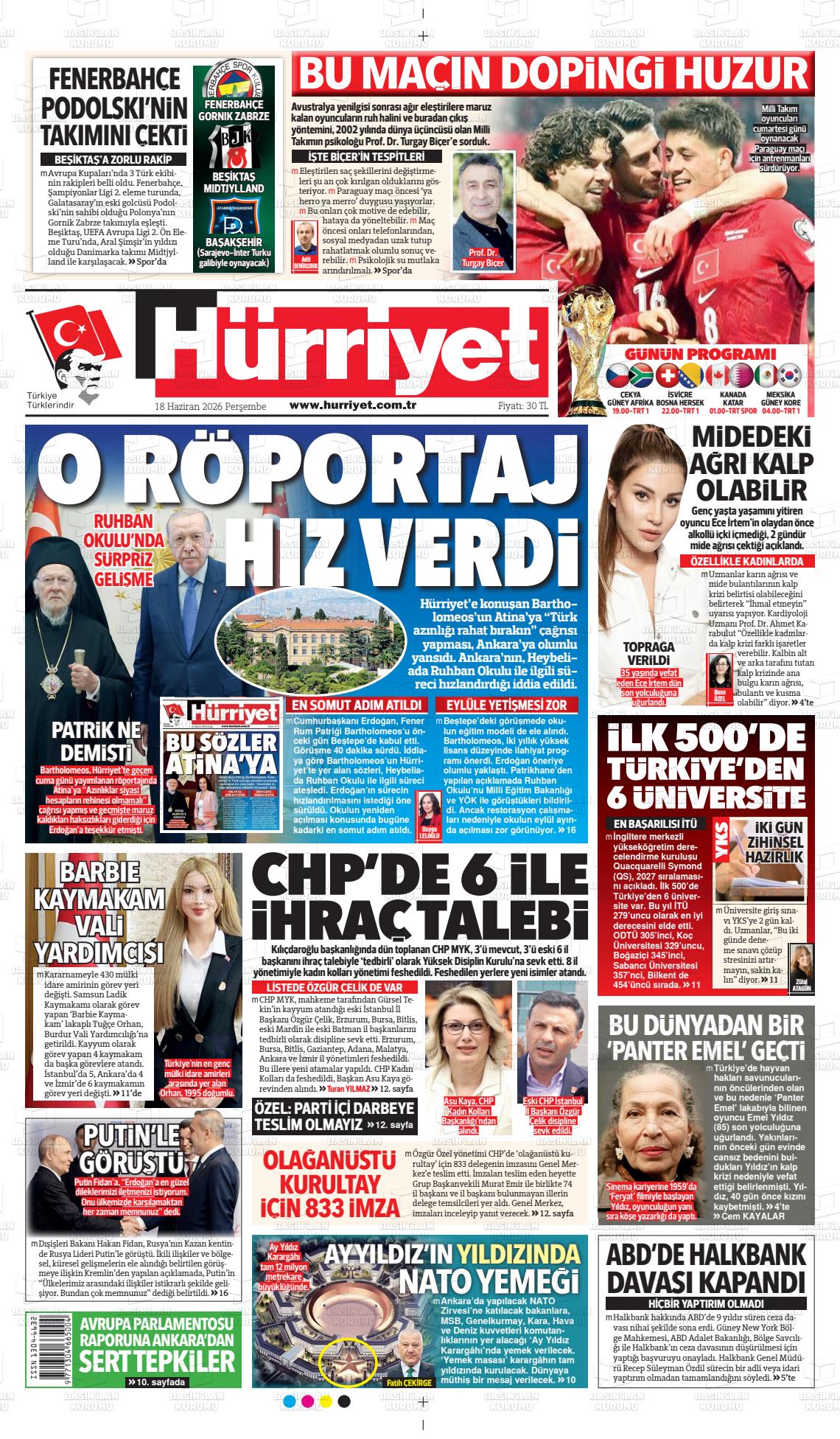 Hürriyet Gazetesi 18.06.2026