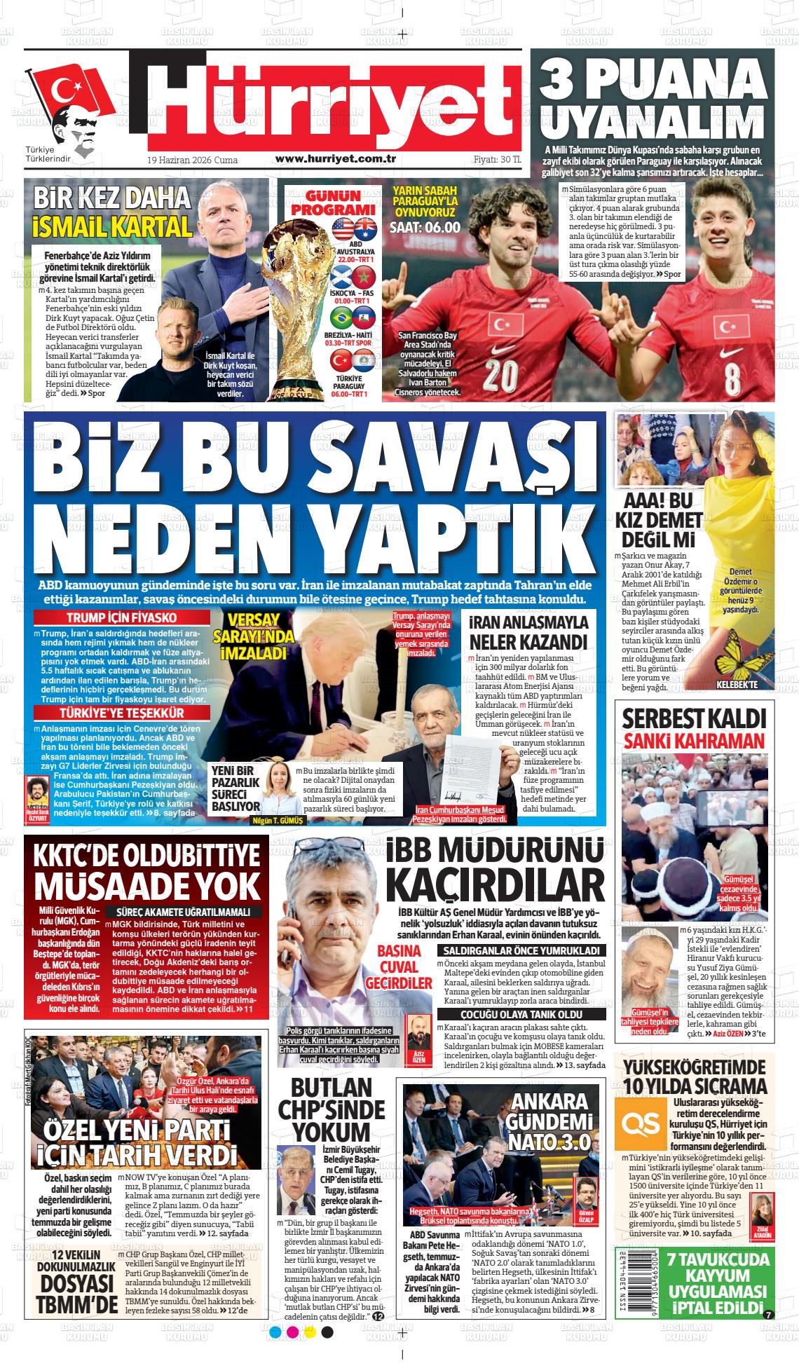 Hürriyet Gazetesi 19.06.2026