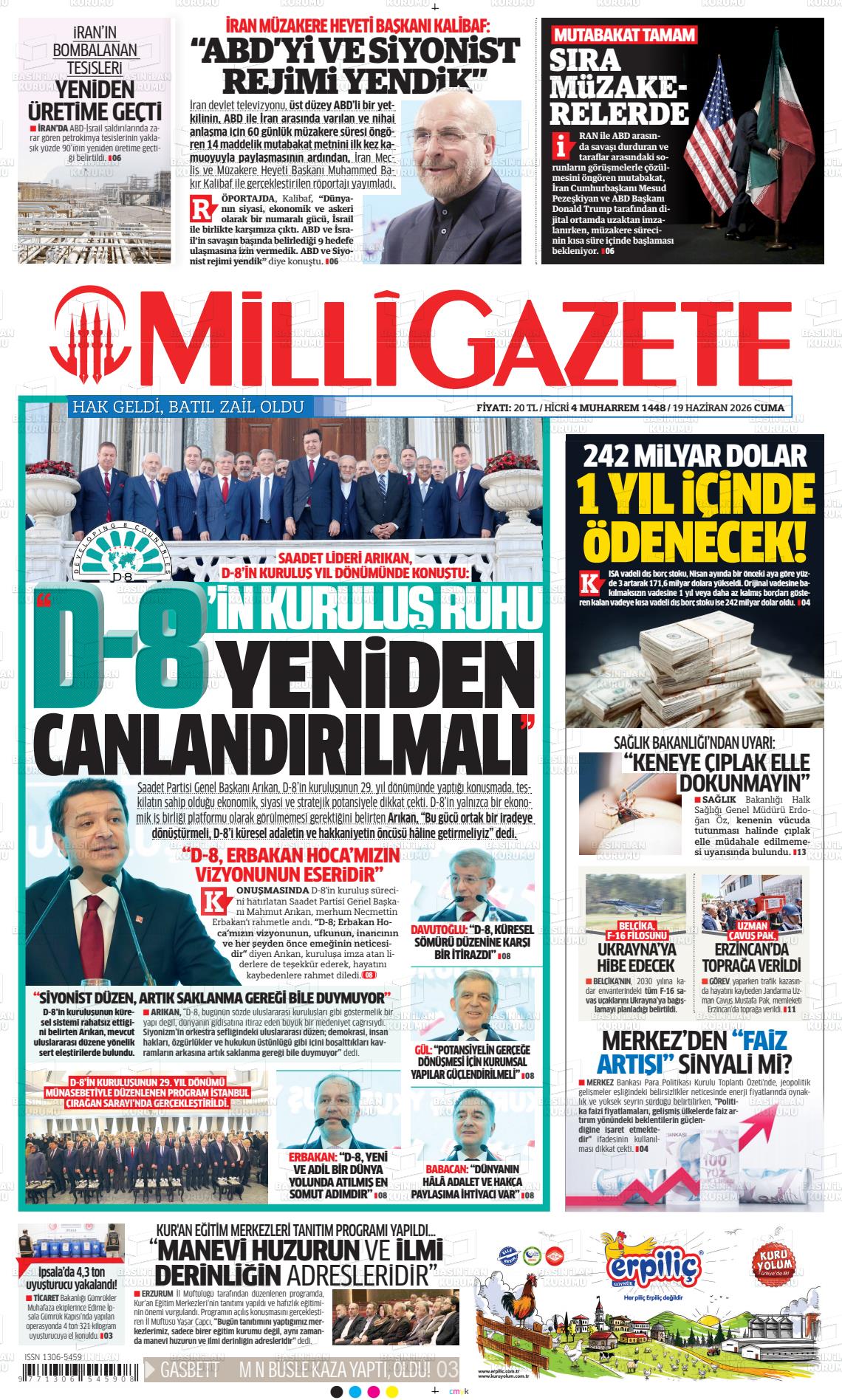 Milli Gazete Gazetesi 19.06.2026