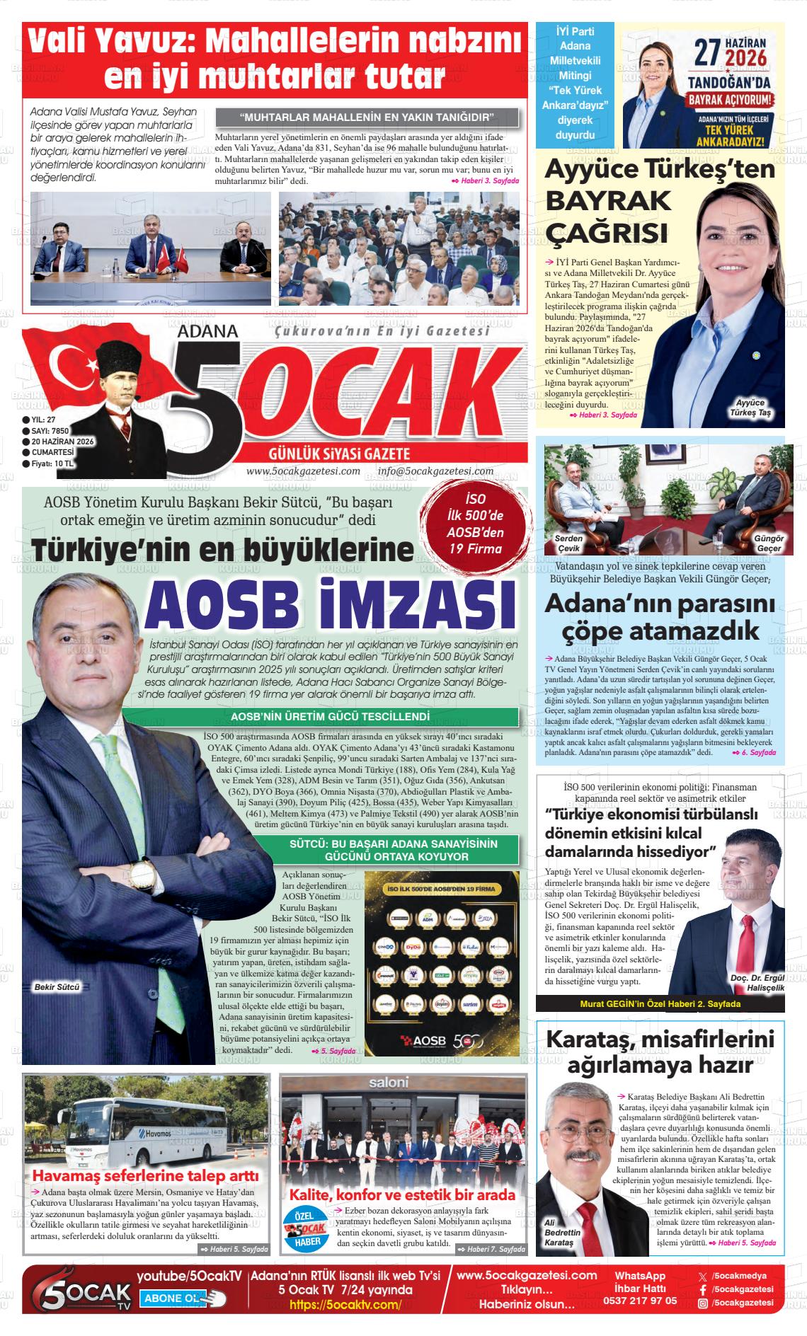 Adana 5 Ocak 20.06.2026
