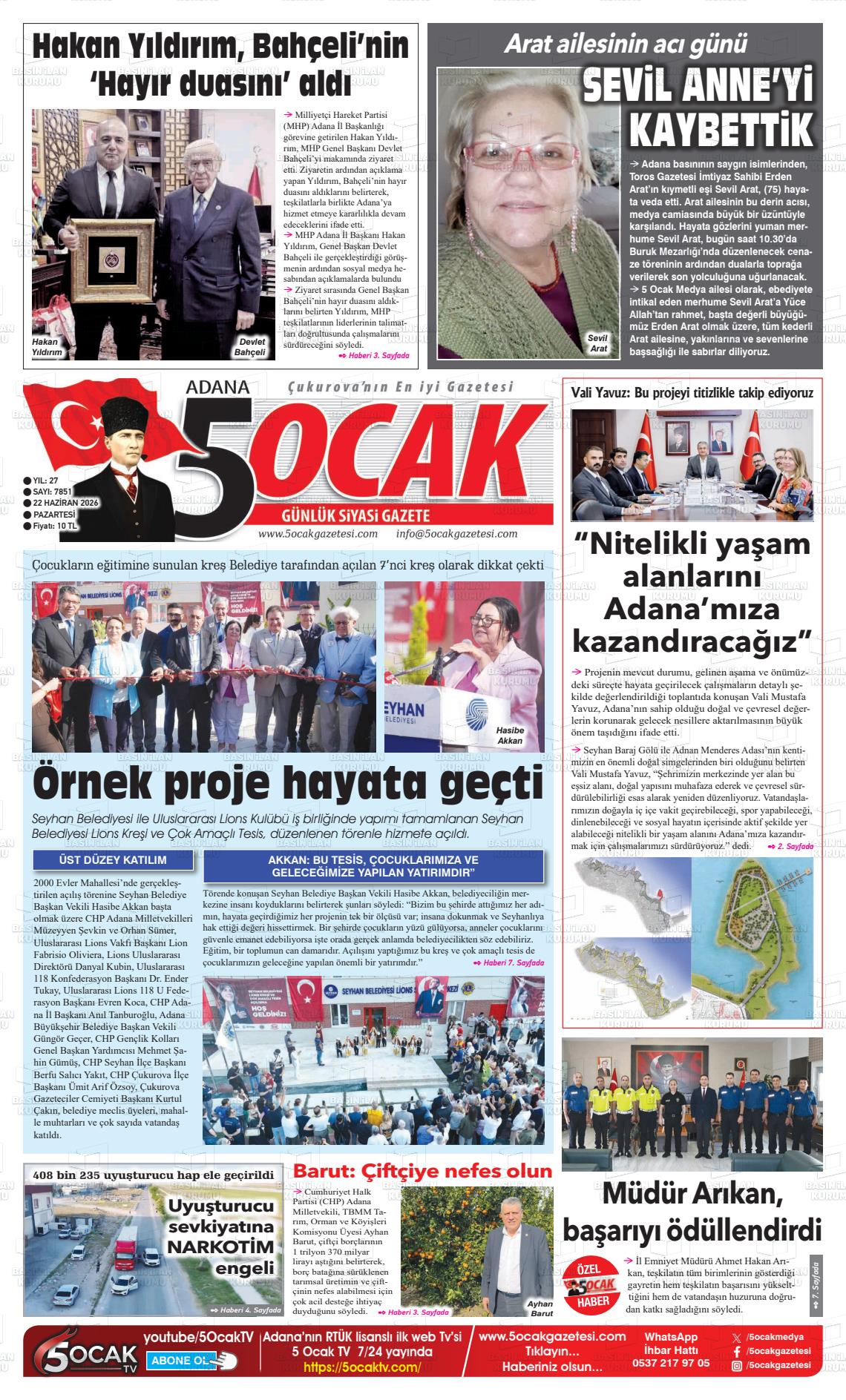 Adana 5 Ocak 22.06.2026