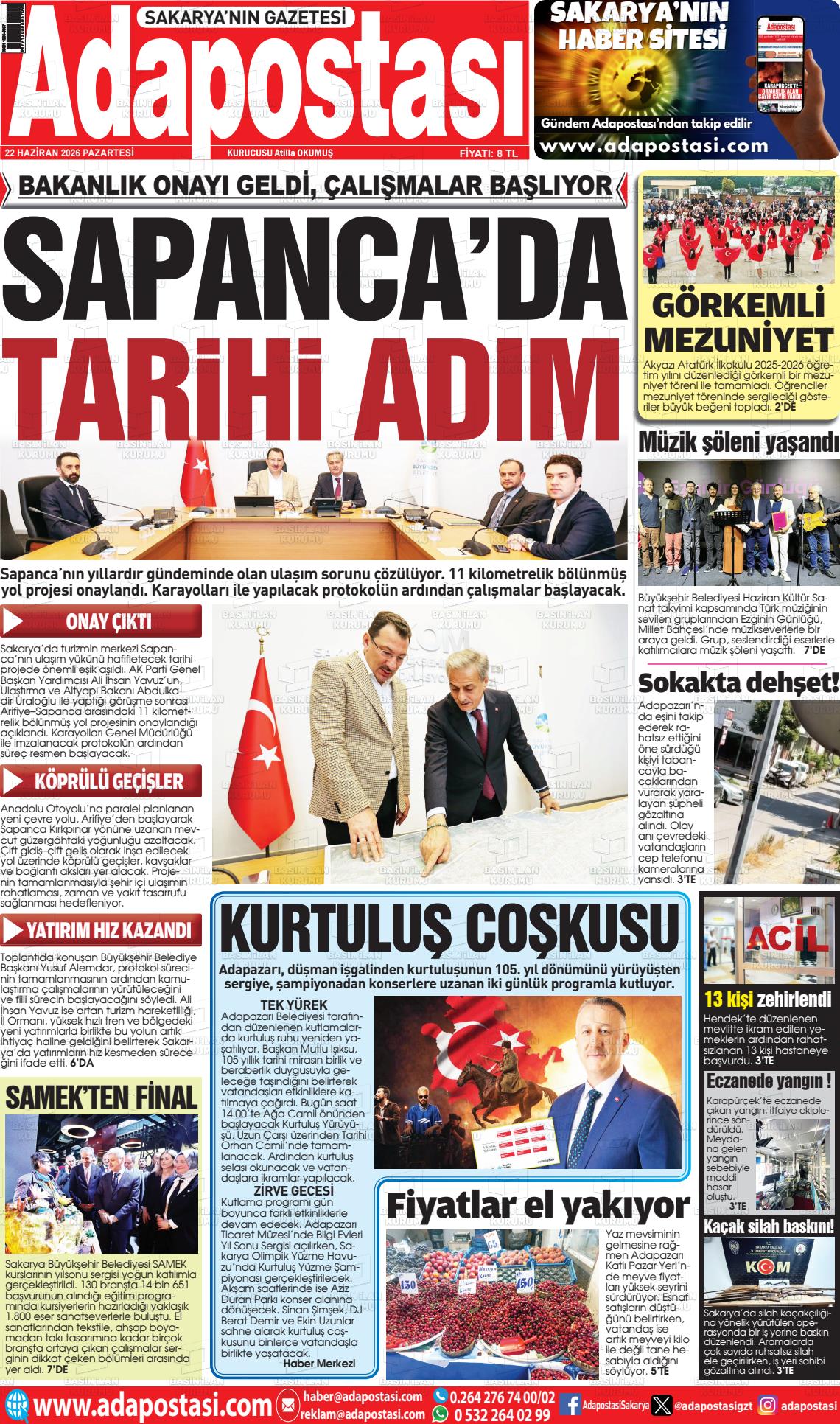 Sakarya Adapostasi 22.06.2026