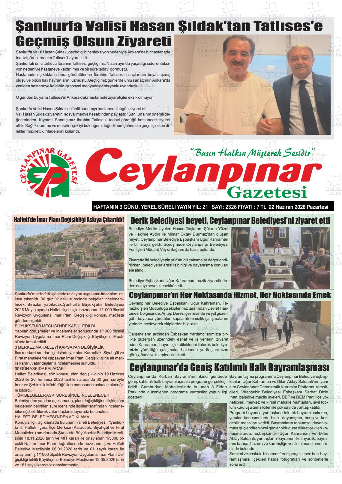 Sanliurfa Ceylanpinar 22.06.2026