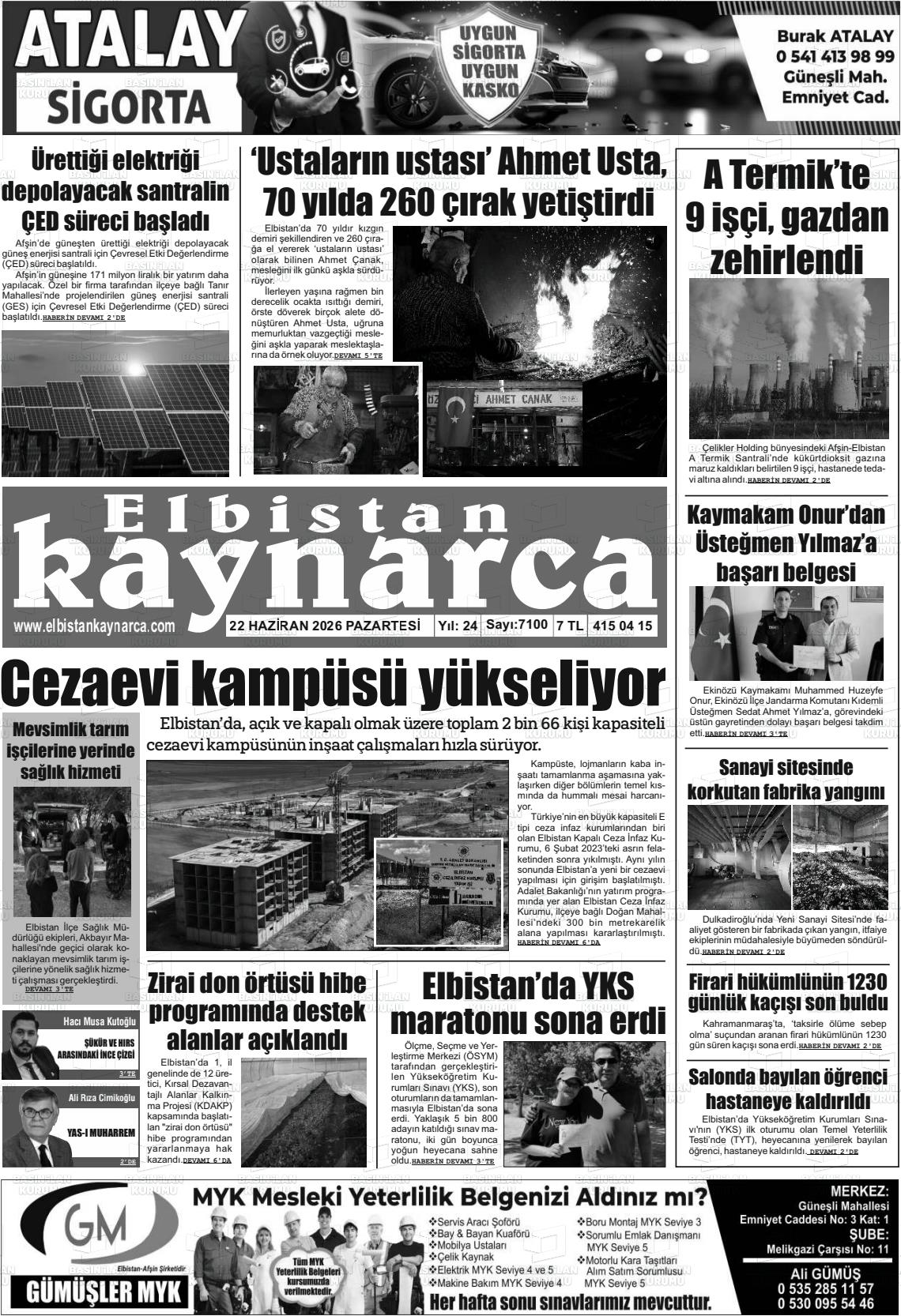 Kahramanmaras Elbistankaynarca 22.06.2026