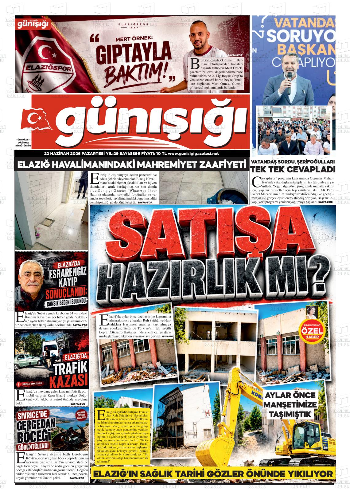 Elazig Gunisigi 22.06.2026