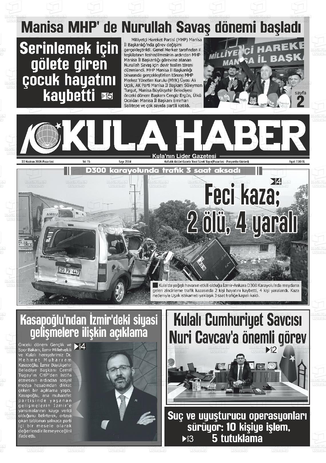 Manisa Kulahaber 22.06.2026