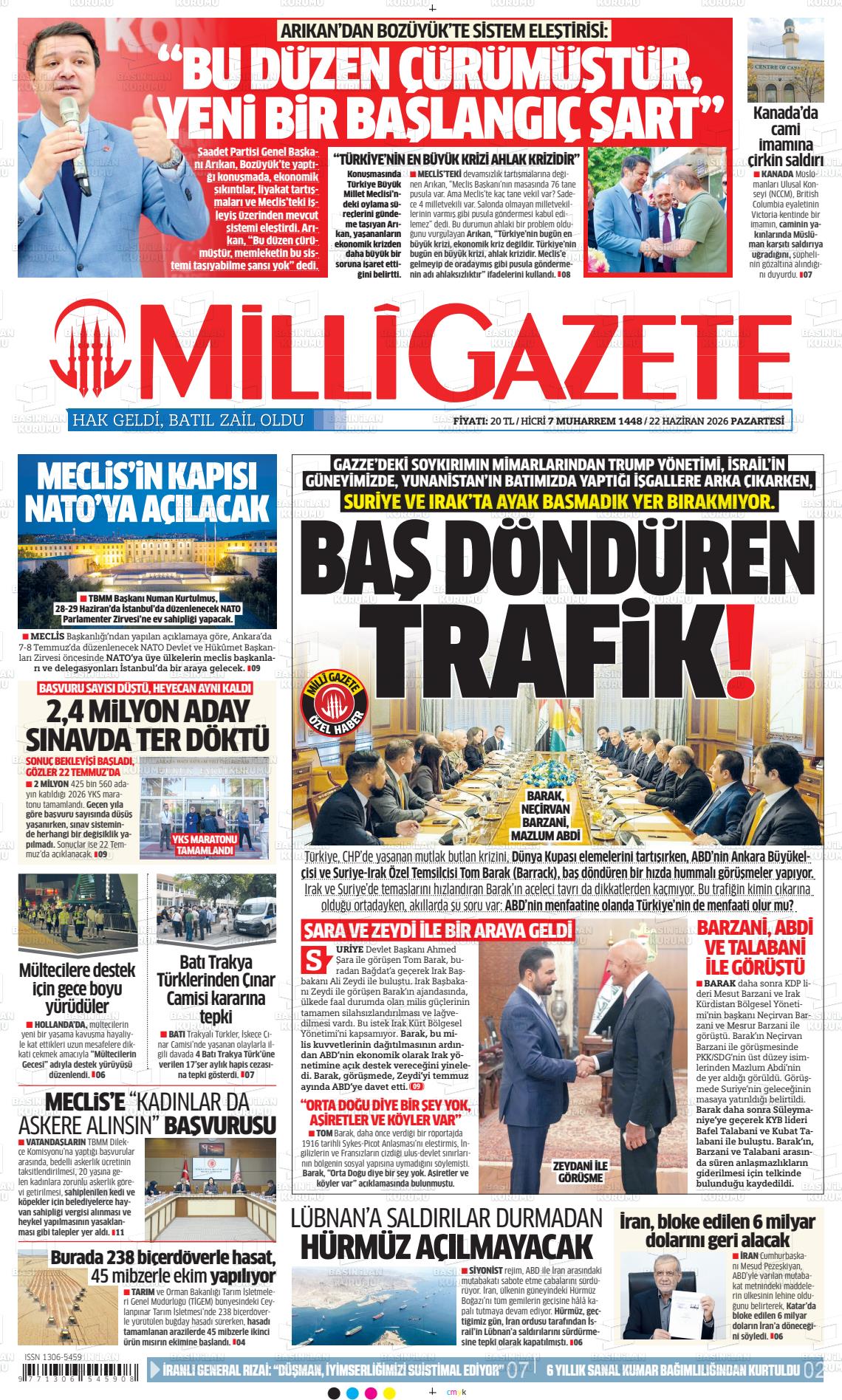 Milli Gazete Gazetesi 22.06.2026