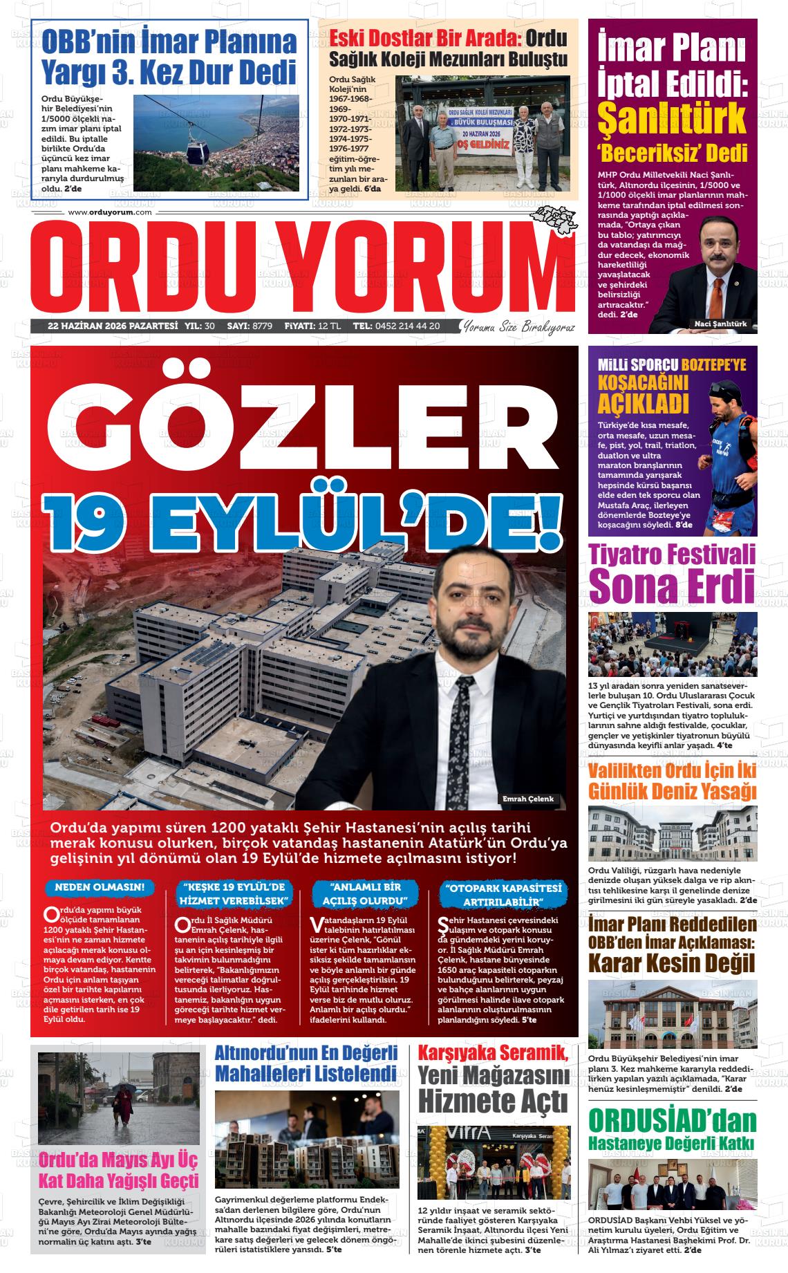 Ordu Yorum 22.06.2026