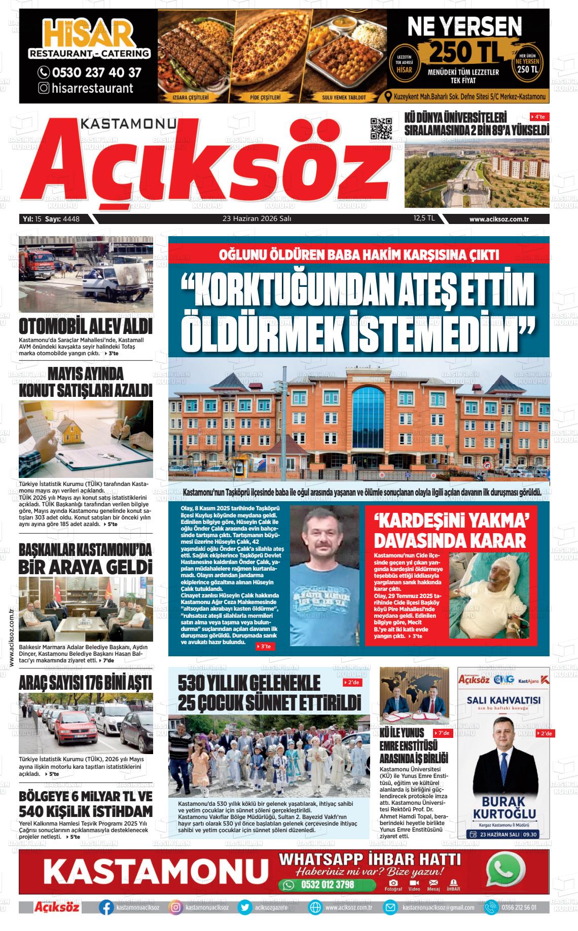 Kastamonu Aciksoz 23.06.2026