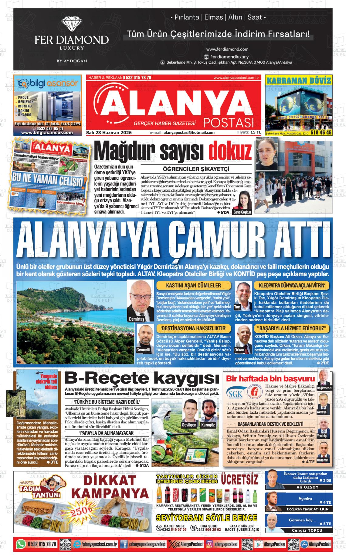Antalya Alanyapostasi 23.06.2026