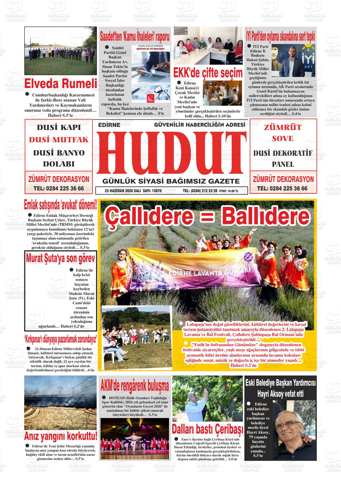 Edirne Hudut 23.06.2026