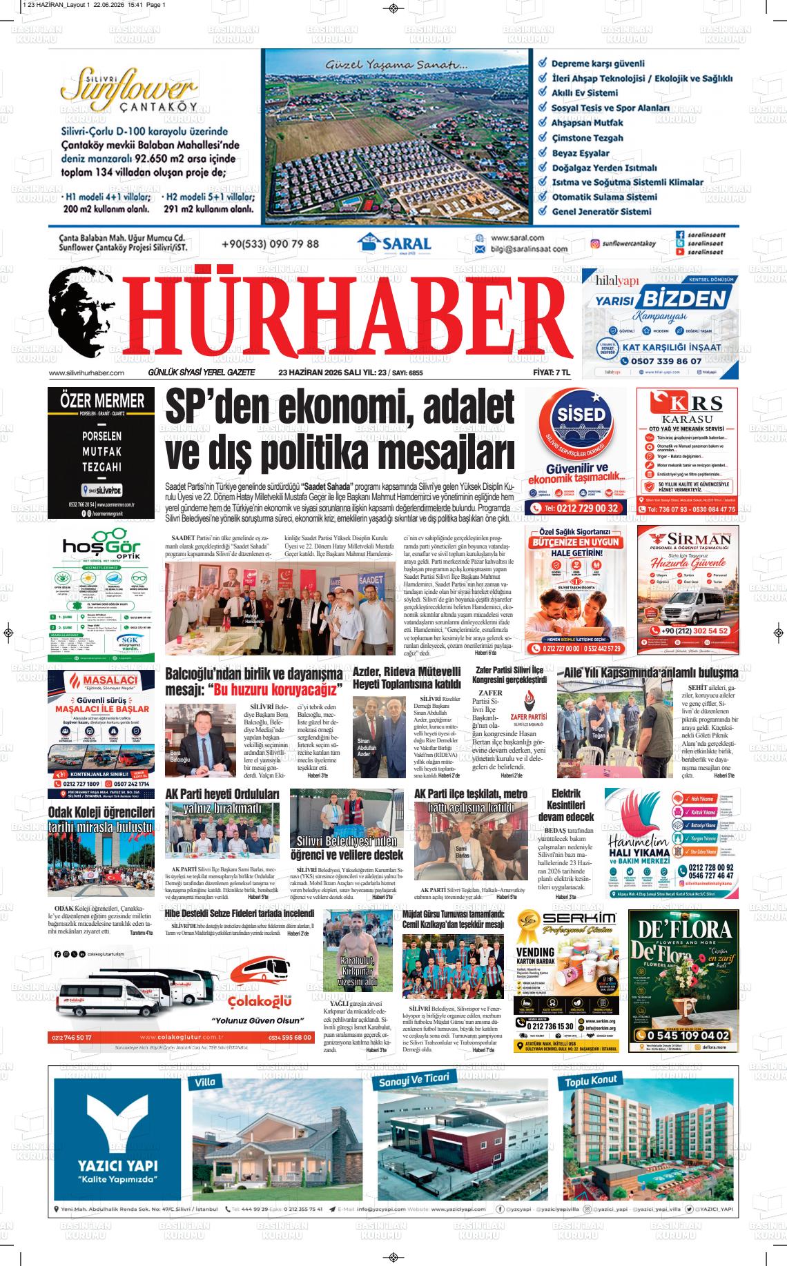 Hür Haber Gazetesi 23.06.2026