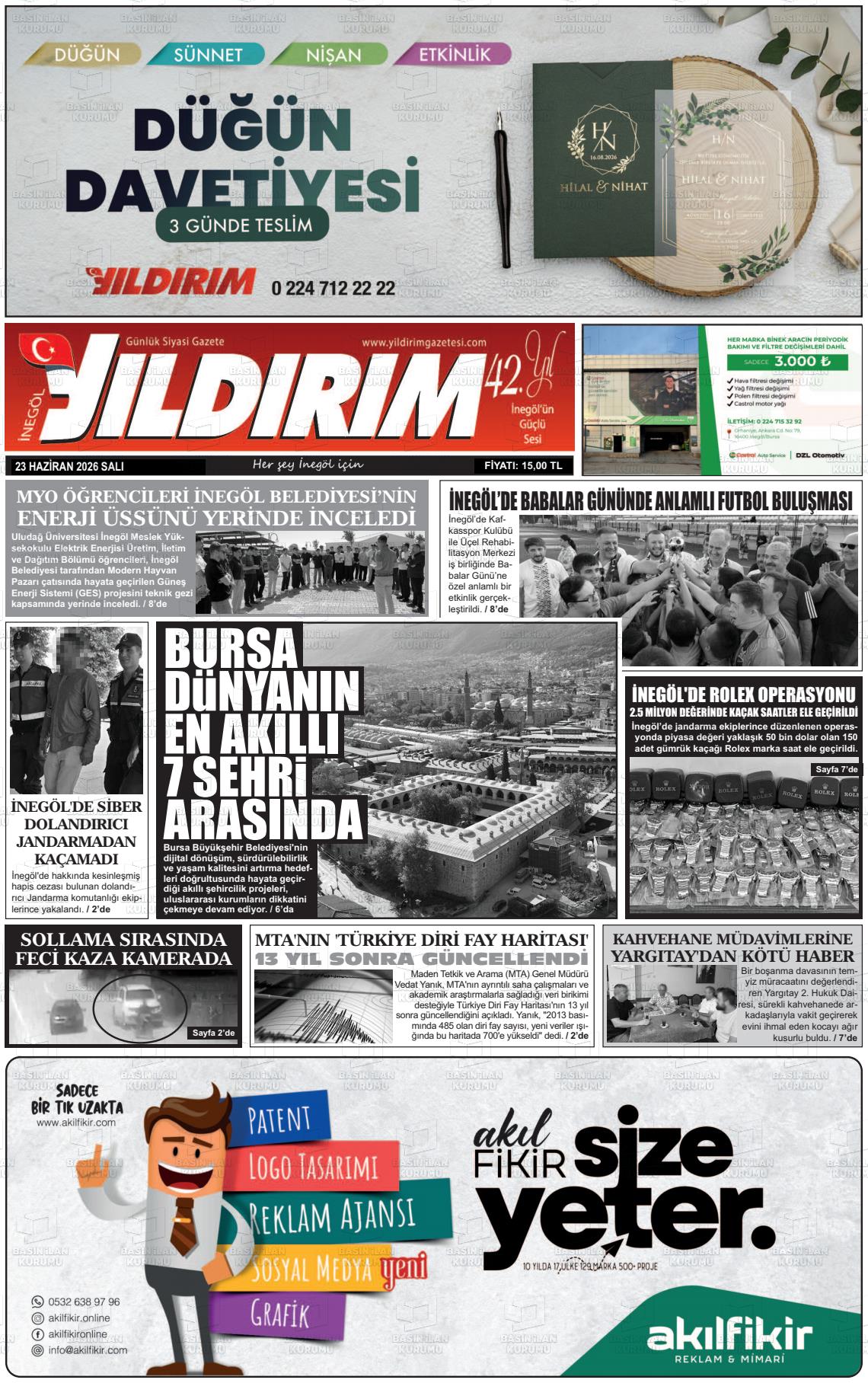 Bursa Inegolyildirim 23.06.2026